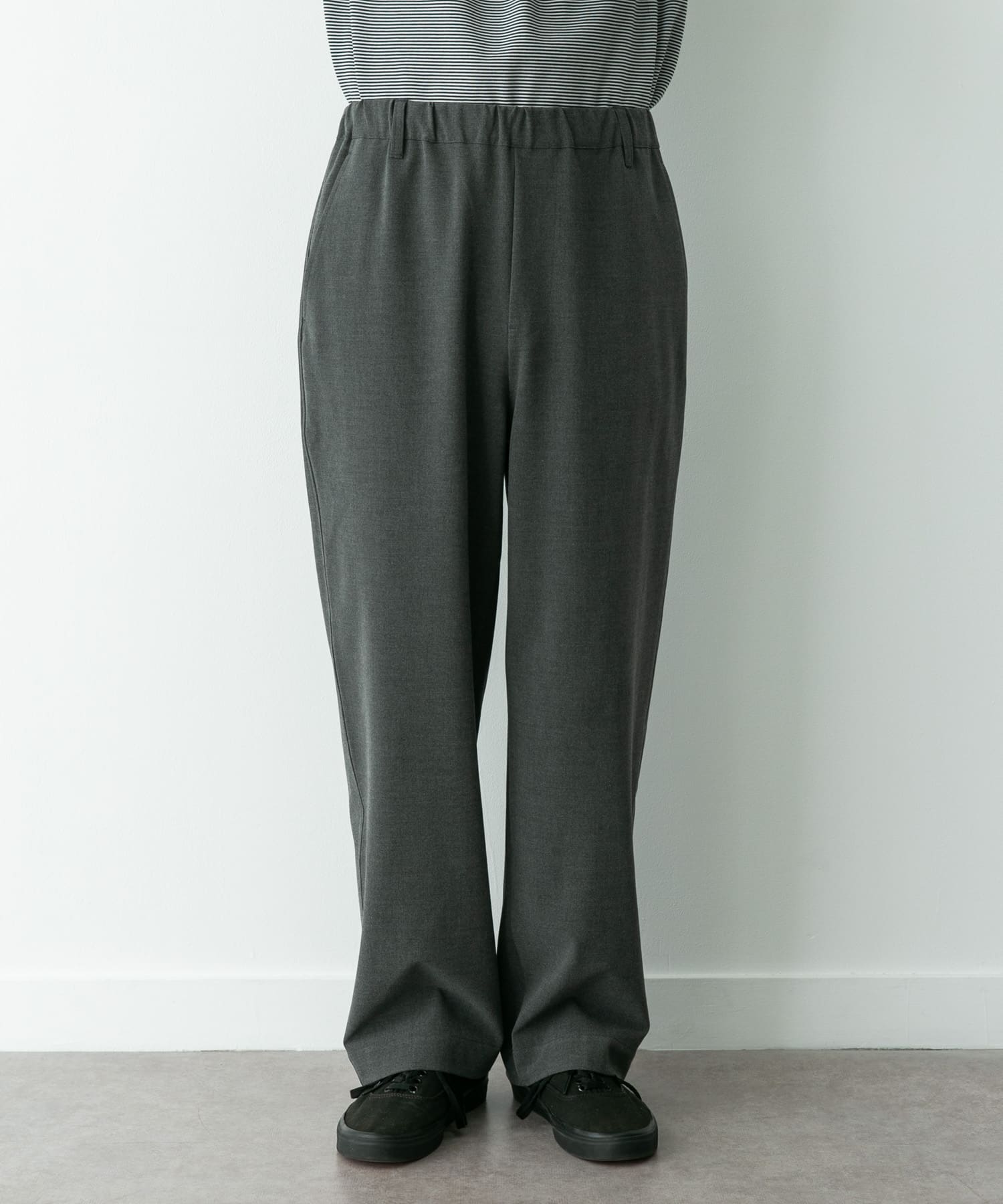 ハイスペワイドストレートイージーパンツ グレー S