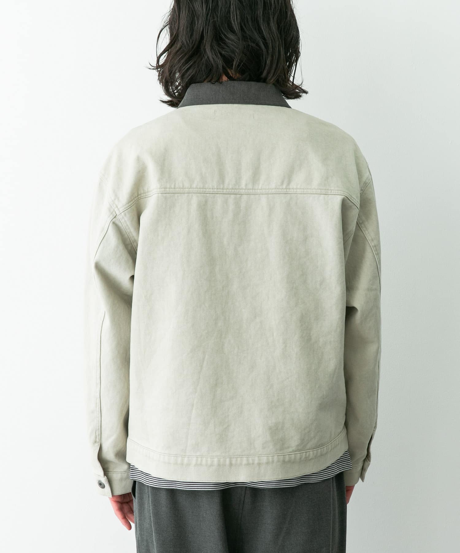 ウォッシュドツイル襟切替ジャケット(M ベージュ): アウター｜URBAN