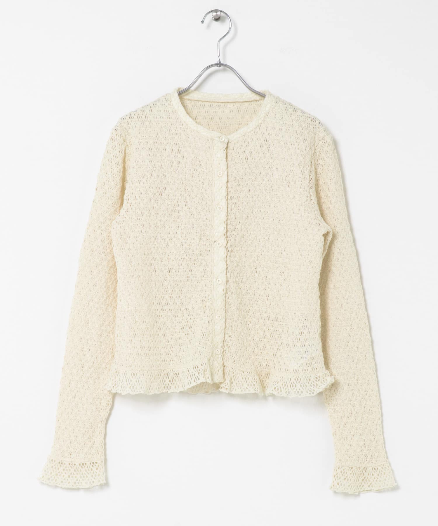 レースシャーリングフリルカットソー エクリュ Free