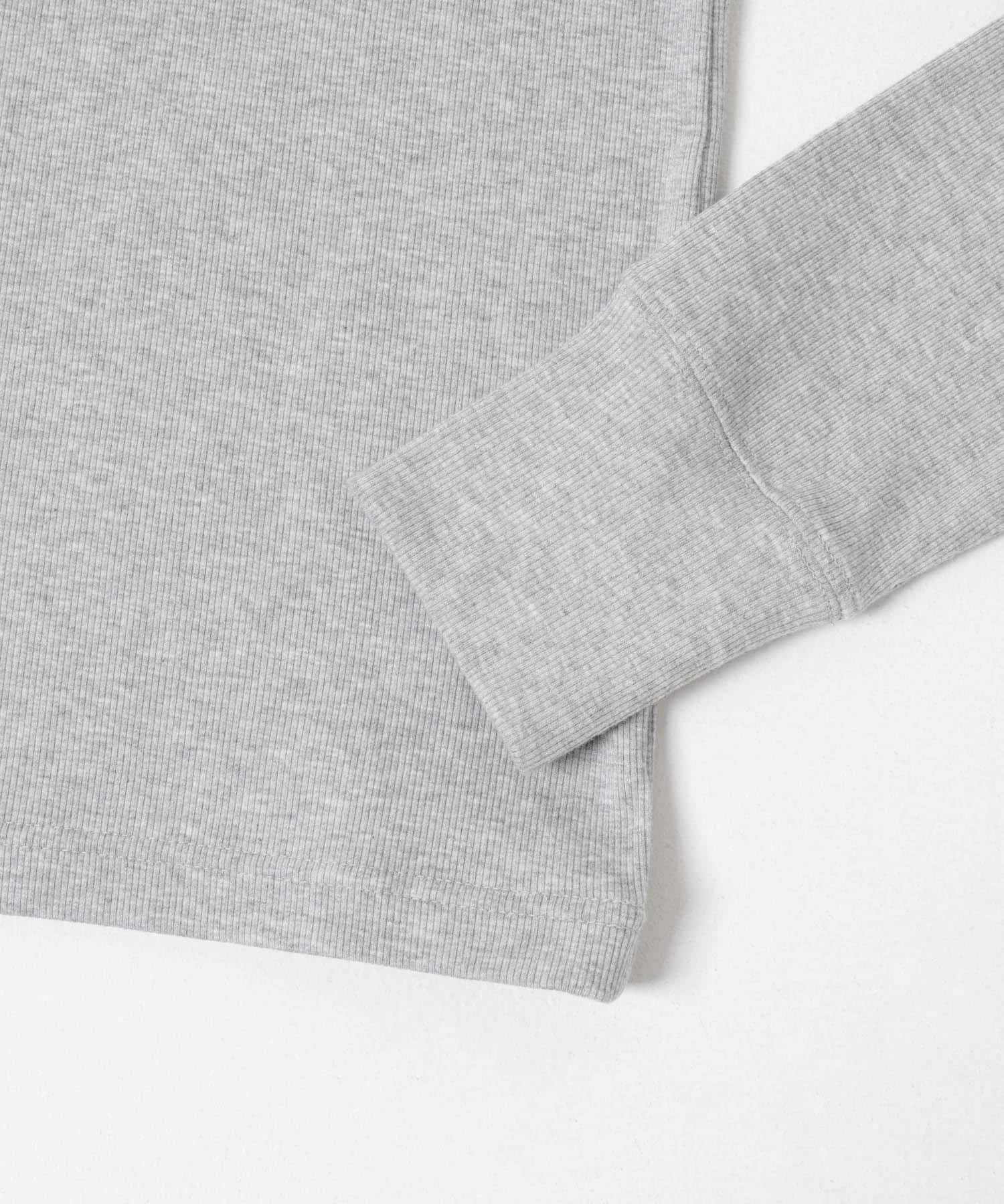 スムースタッチテレコリブクルーネックプルオーバー グレー Free