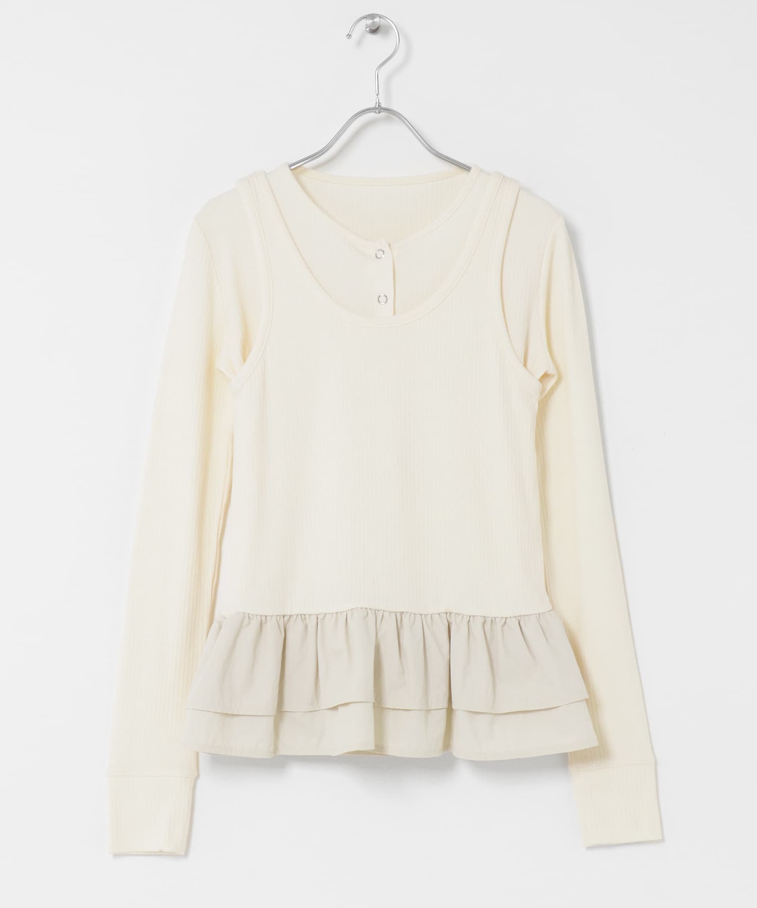 『WEB限定』裾フリルカットアンサンブル オフ Free