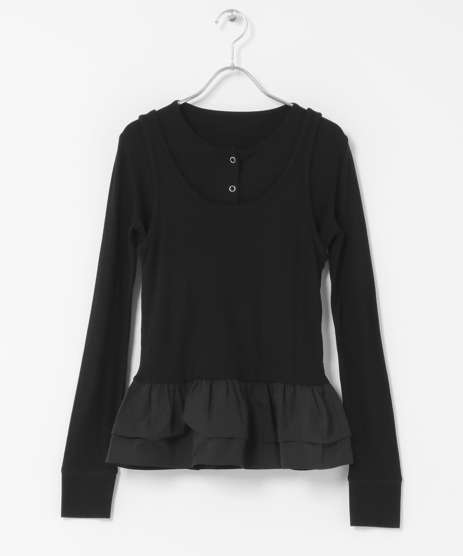 『WEB限定』裾フリルカットアンサンブル ブラック Free