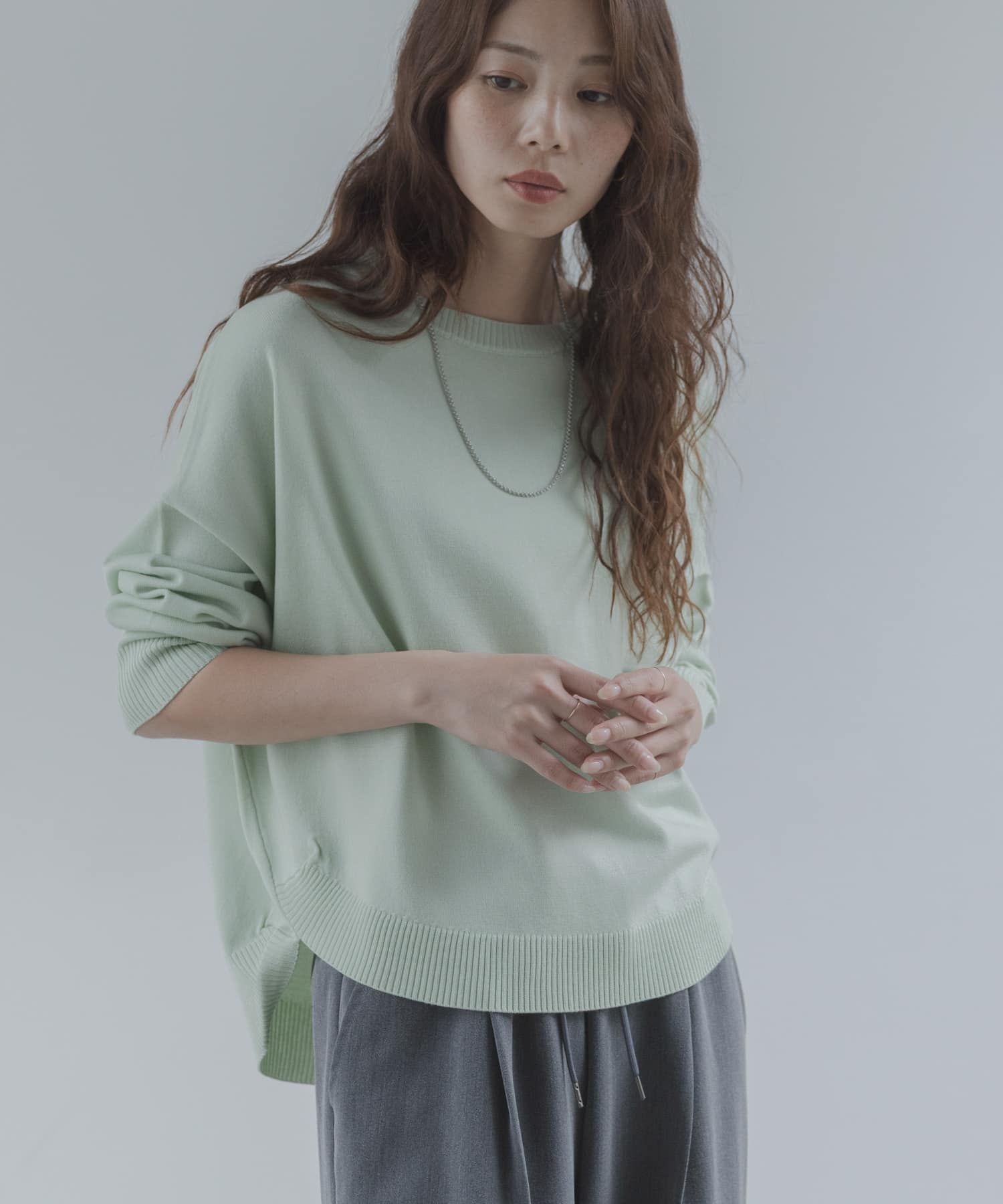 アンチピリングコクーンフォルムニット