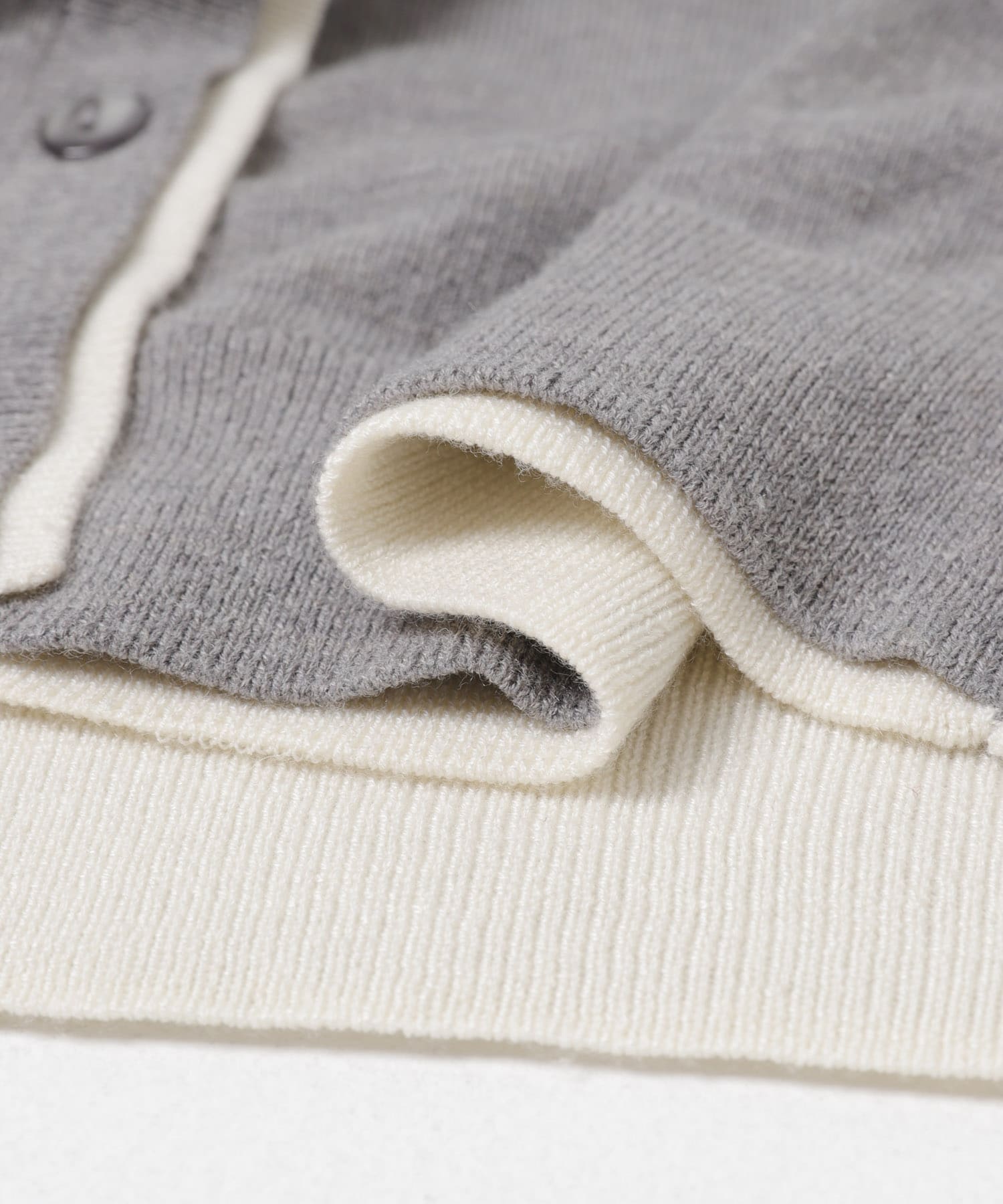 配色フリルニットカーディガン グレー Free