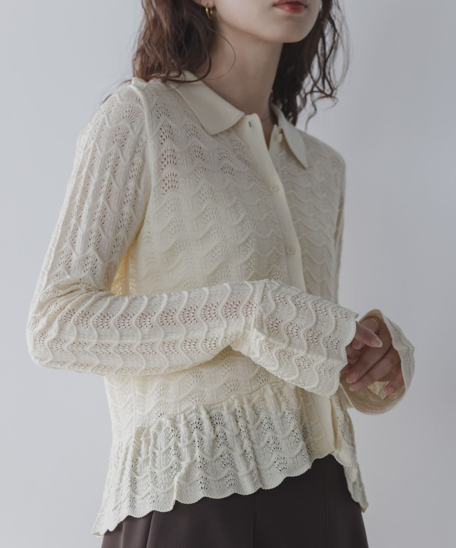 アイレットニットシャツプルオーバー