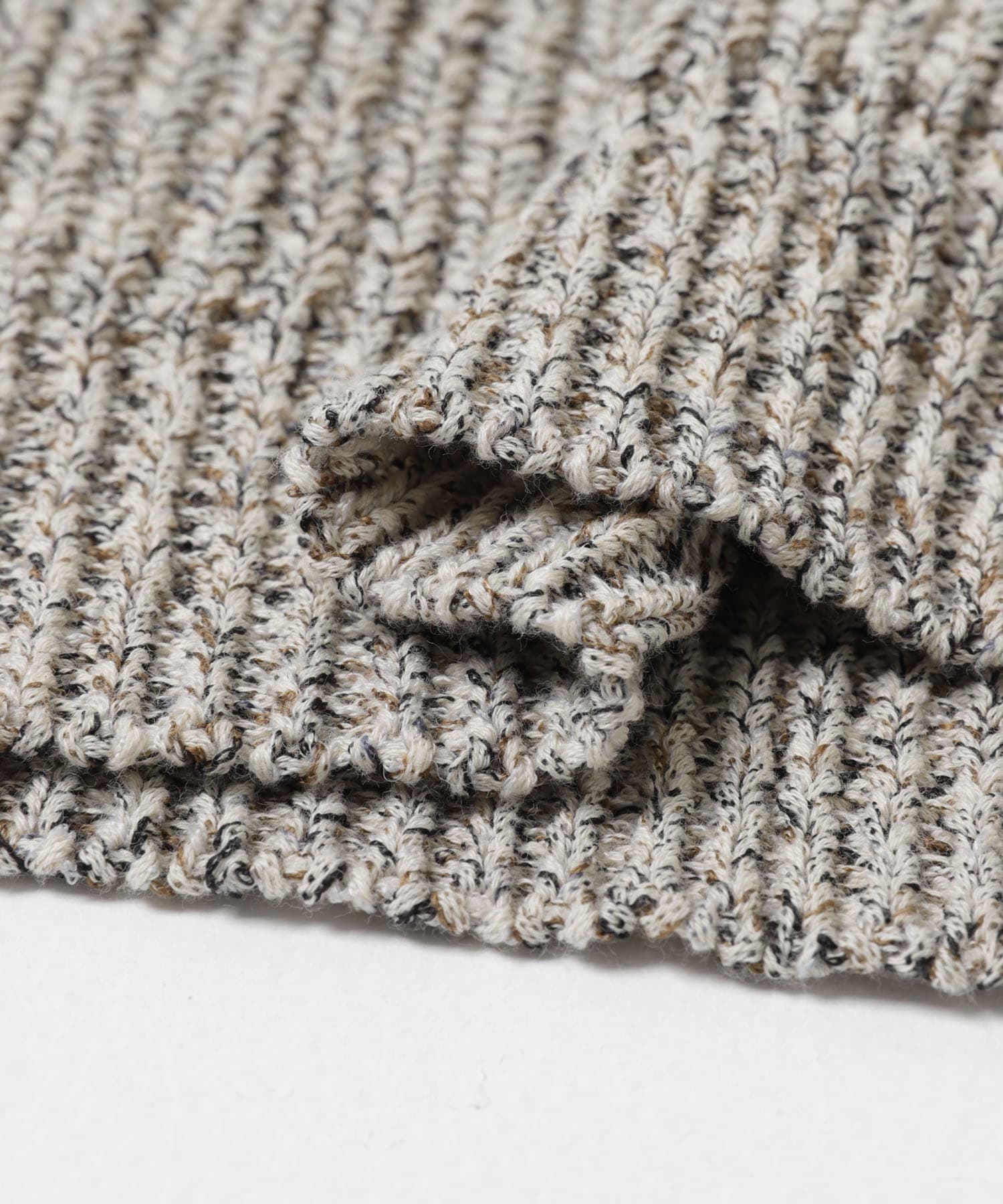 メランジテープヤーンUネックニットベスト グレー系 Free