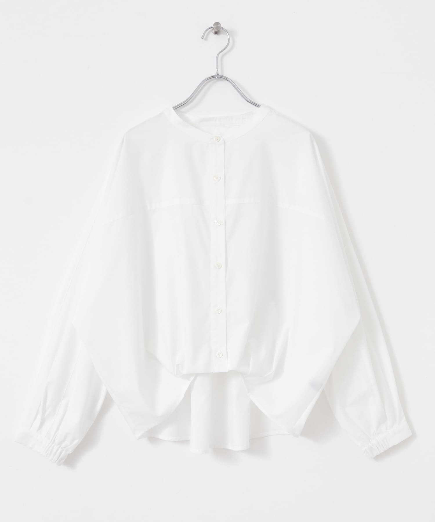 『WEB限定』フロントタックバンドカラーシャツ WHITE Free