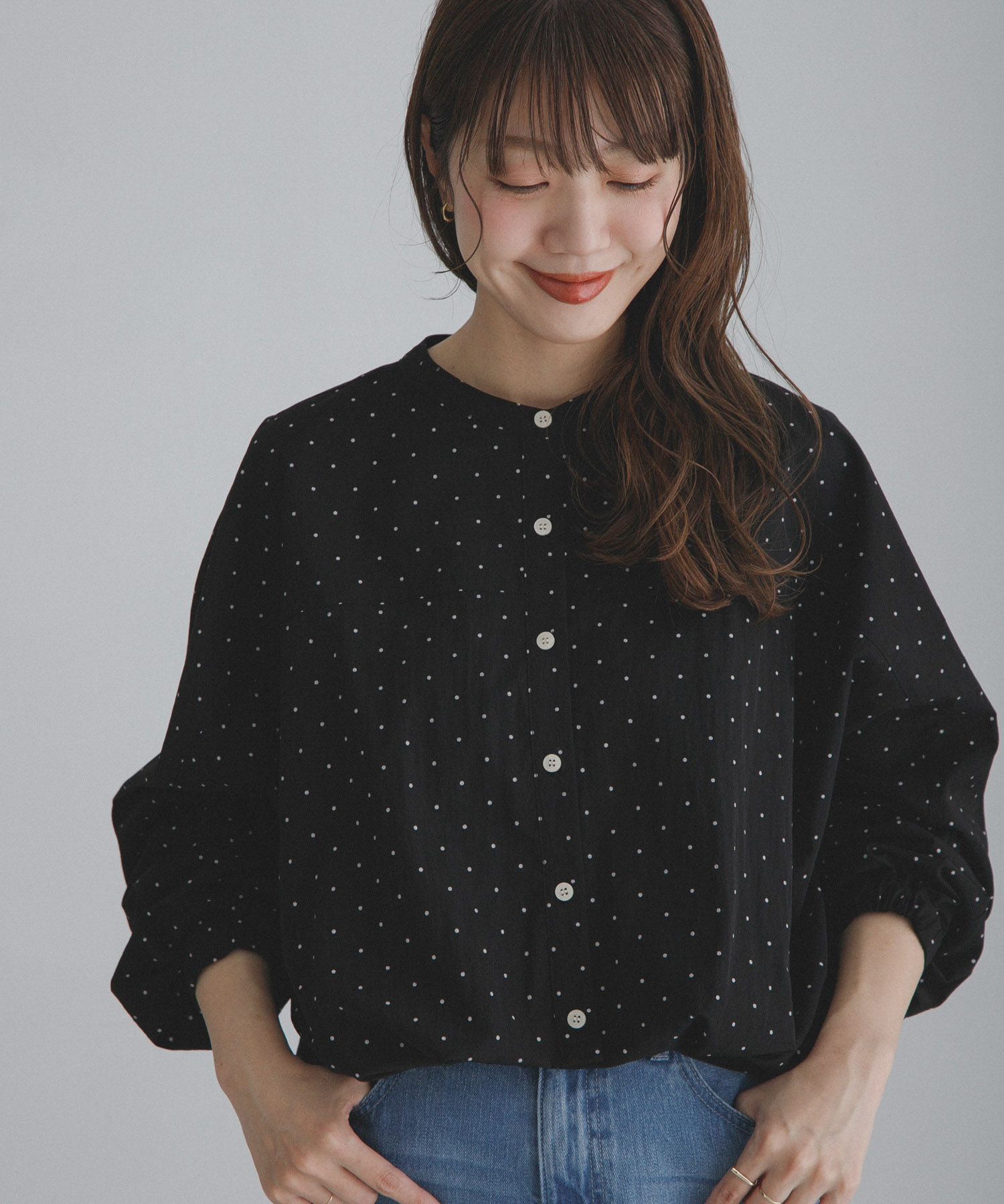 『WEB限定』フロントタックバンドカラーシャツ