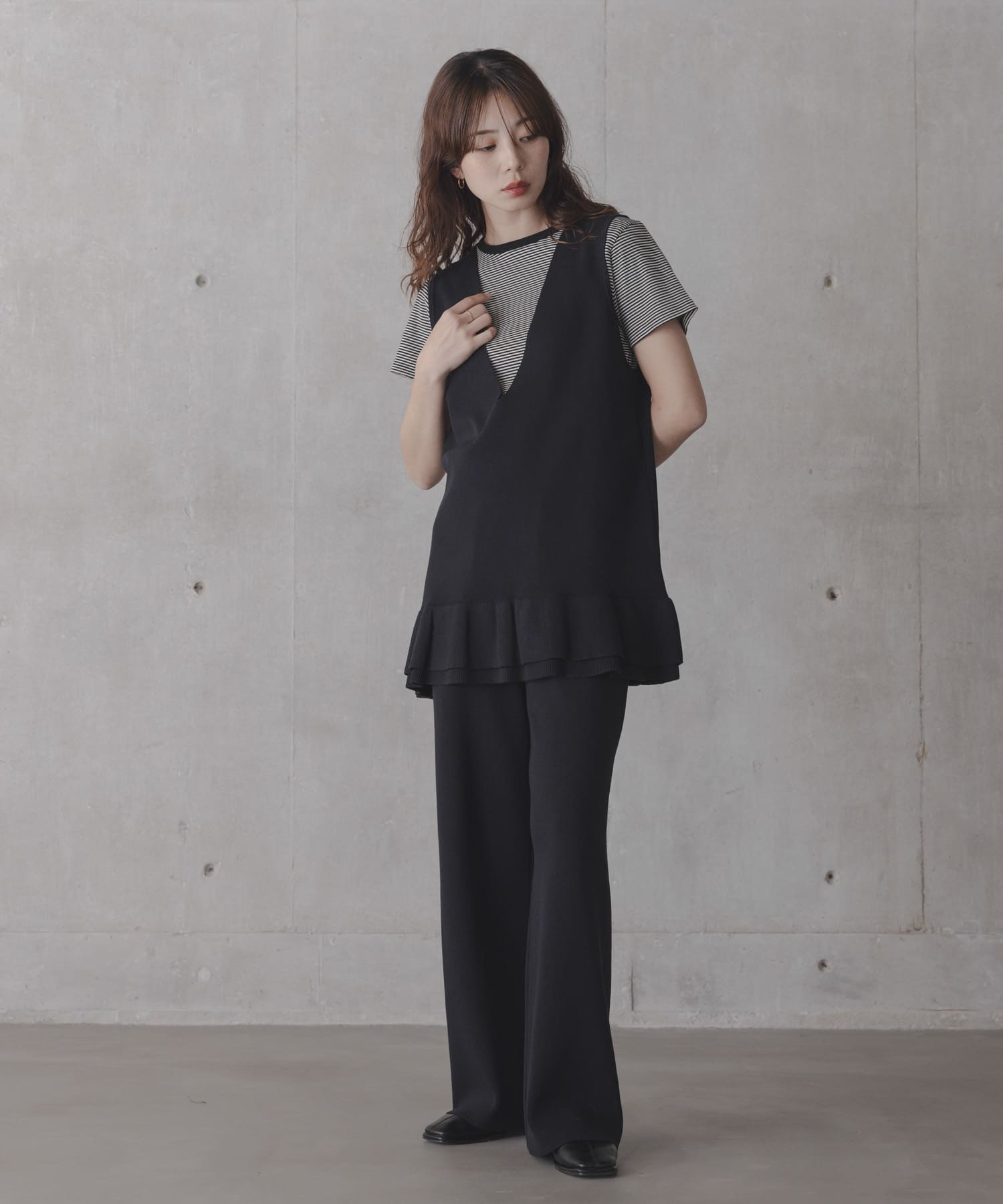 フリルチュニックベスト パンツSET