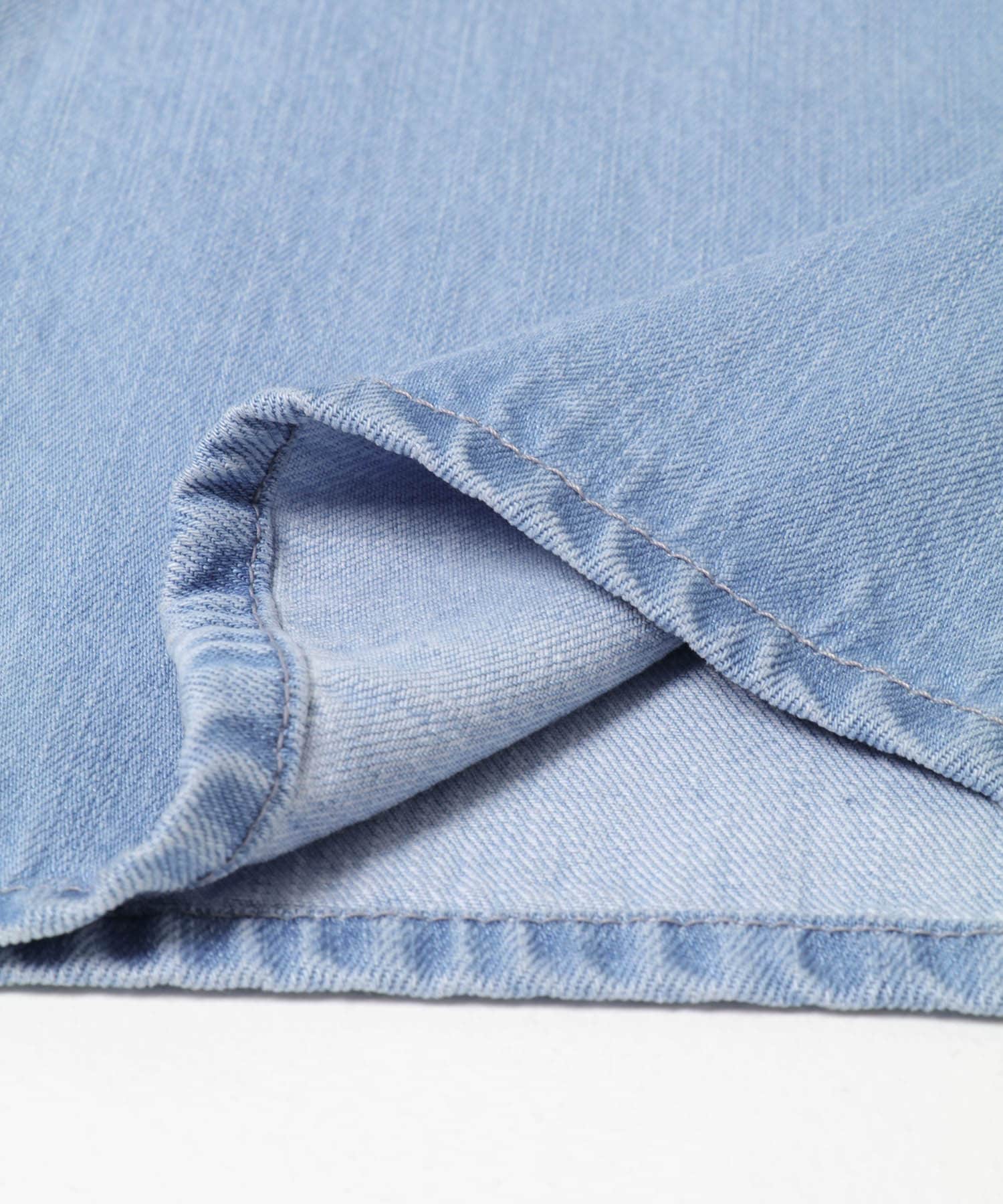 リヨセルコットンドロストワイドデニム ライトインディゴ 34