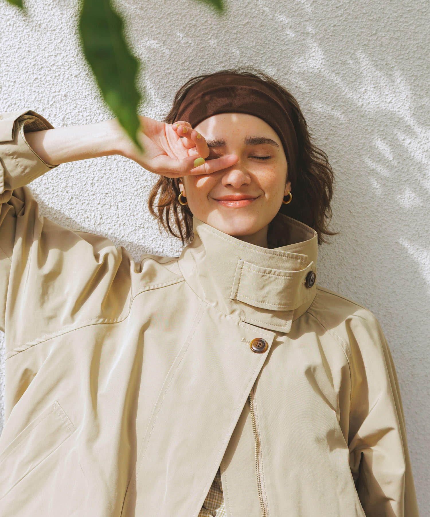 撥水バックフレアスタンドカラーコート