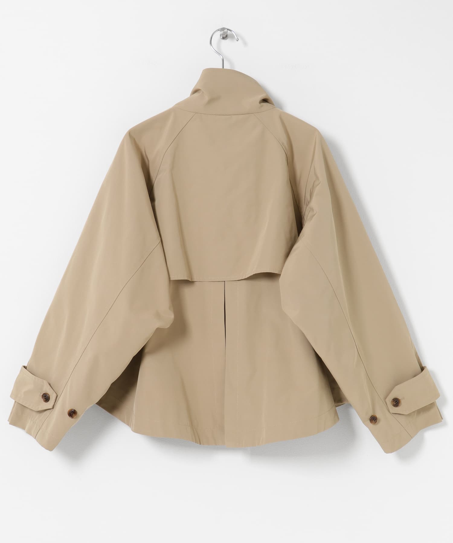 撥水バックフレアスタンドカラーコート ベージュ Free