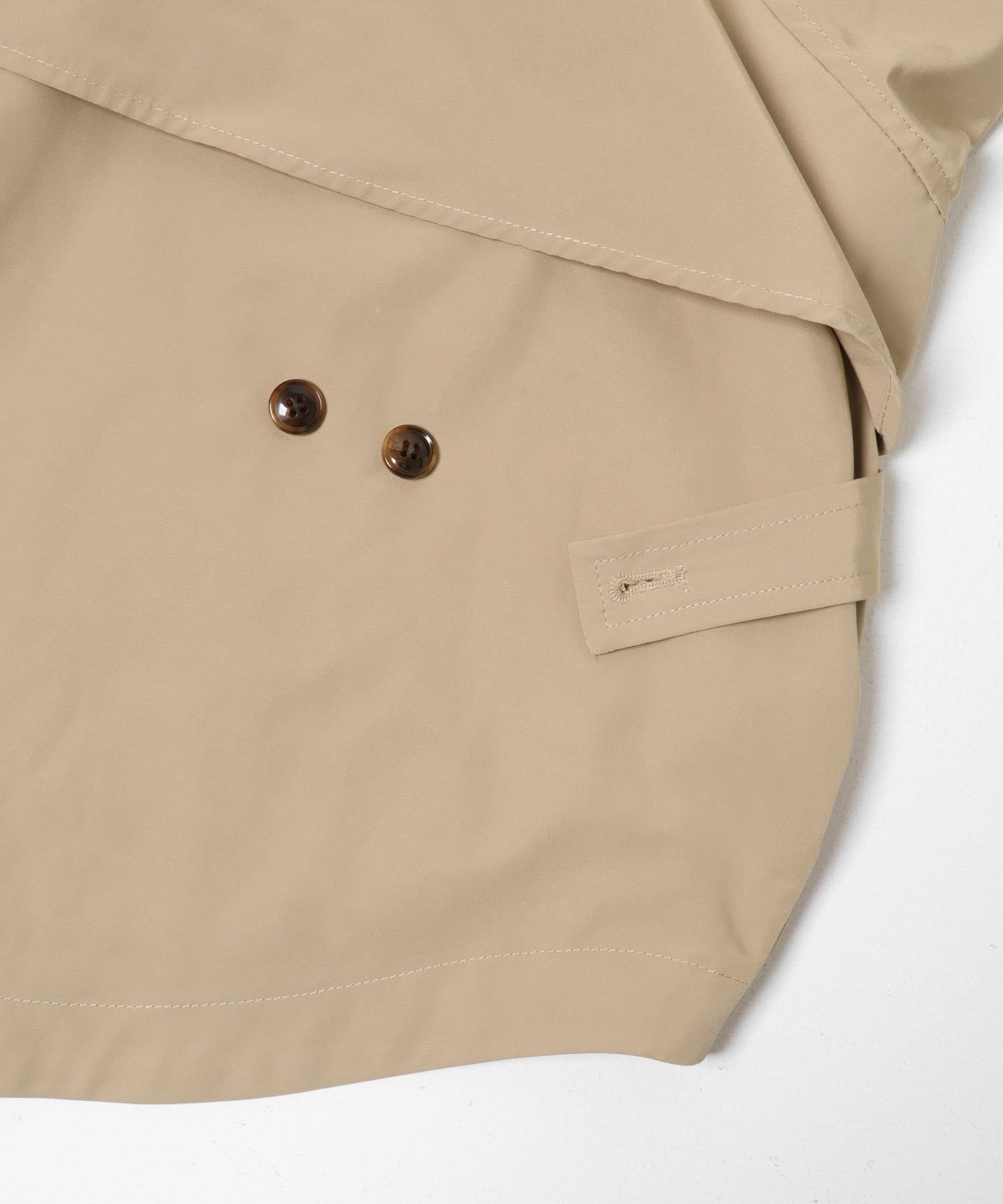 撥水バックフレアスタンドカラーコート ベージュ Free