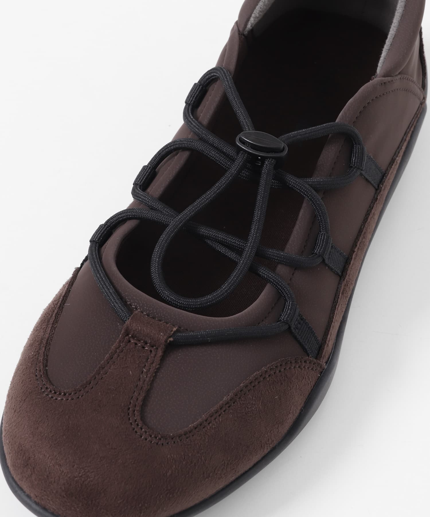 レースアップバレエスニーカー ブラウン S