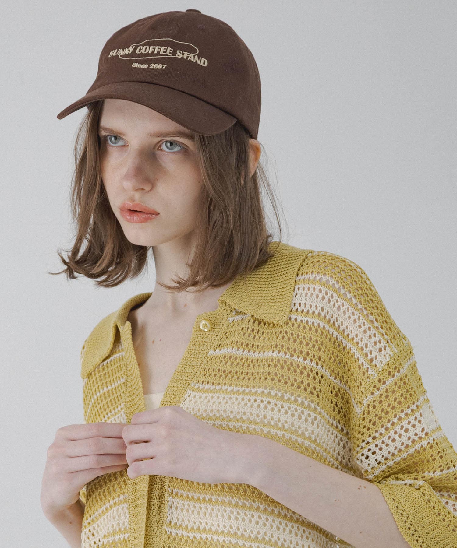 エンブロイダリーロゴキャップ ブラウン One