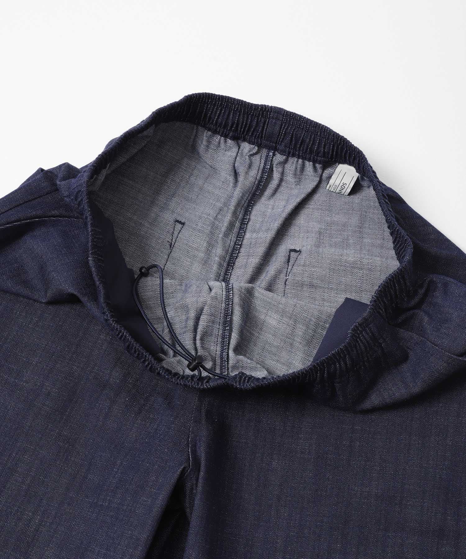 デニムライクイージーワイドパンツ ブルー S