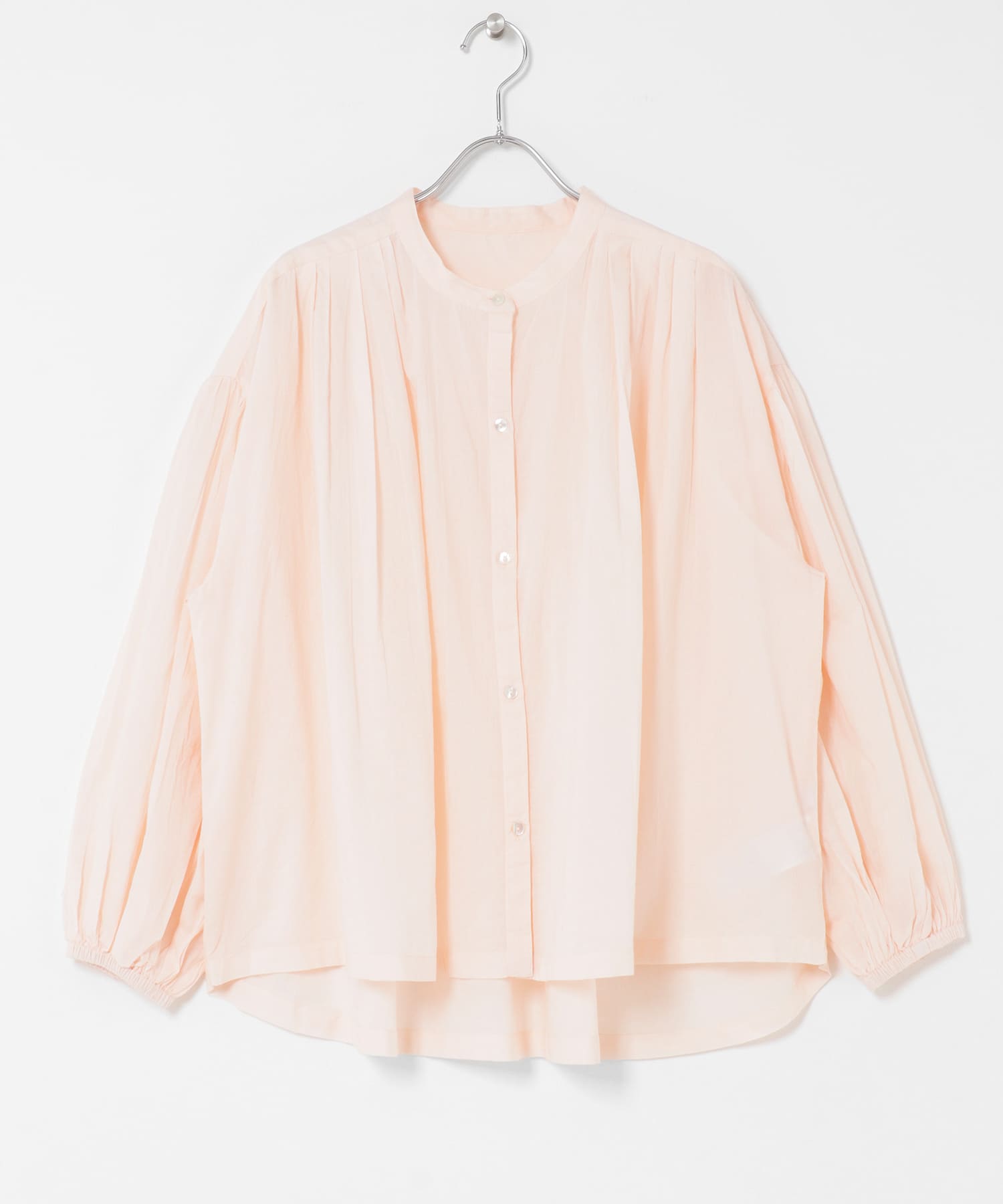 エアリーコットンタックボリュームブラウス ピンク Free