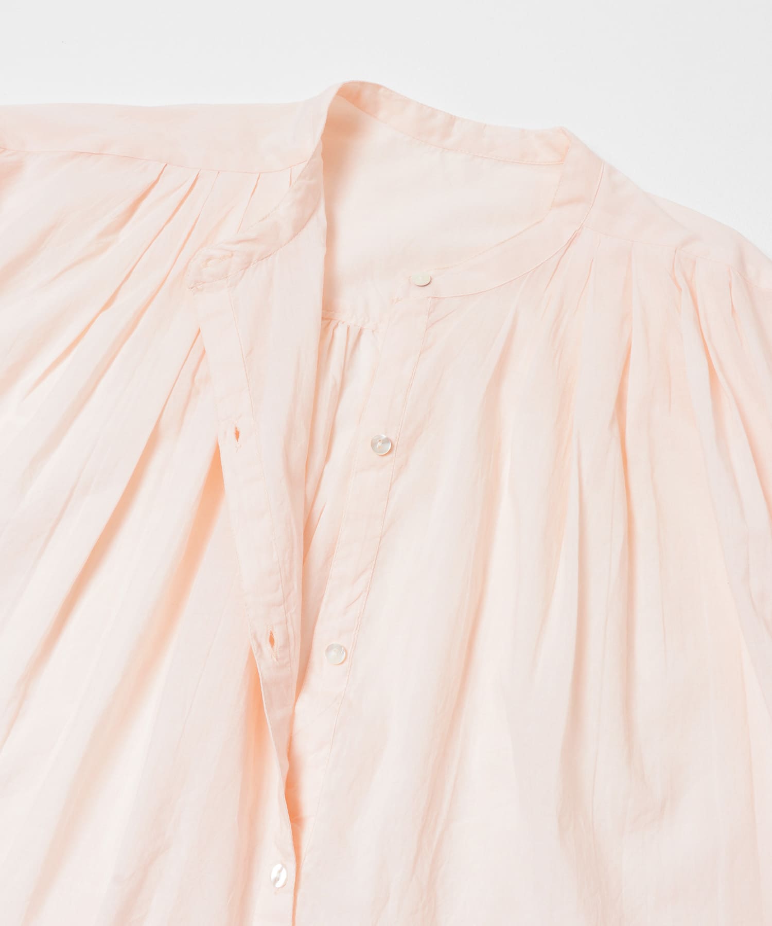 エアリーコットンタックボリュームブラウス ピンク Free