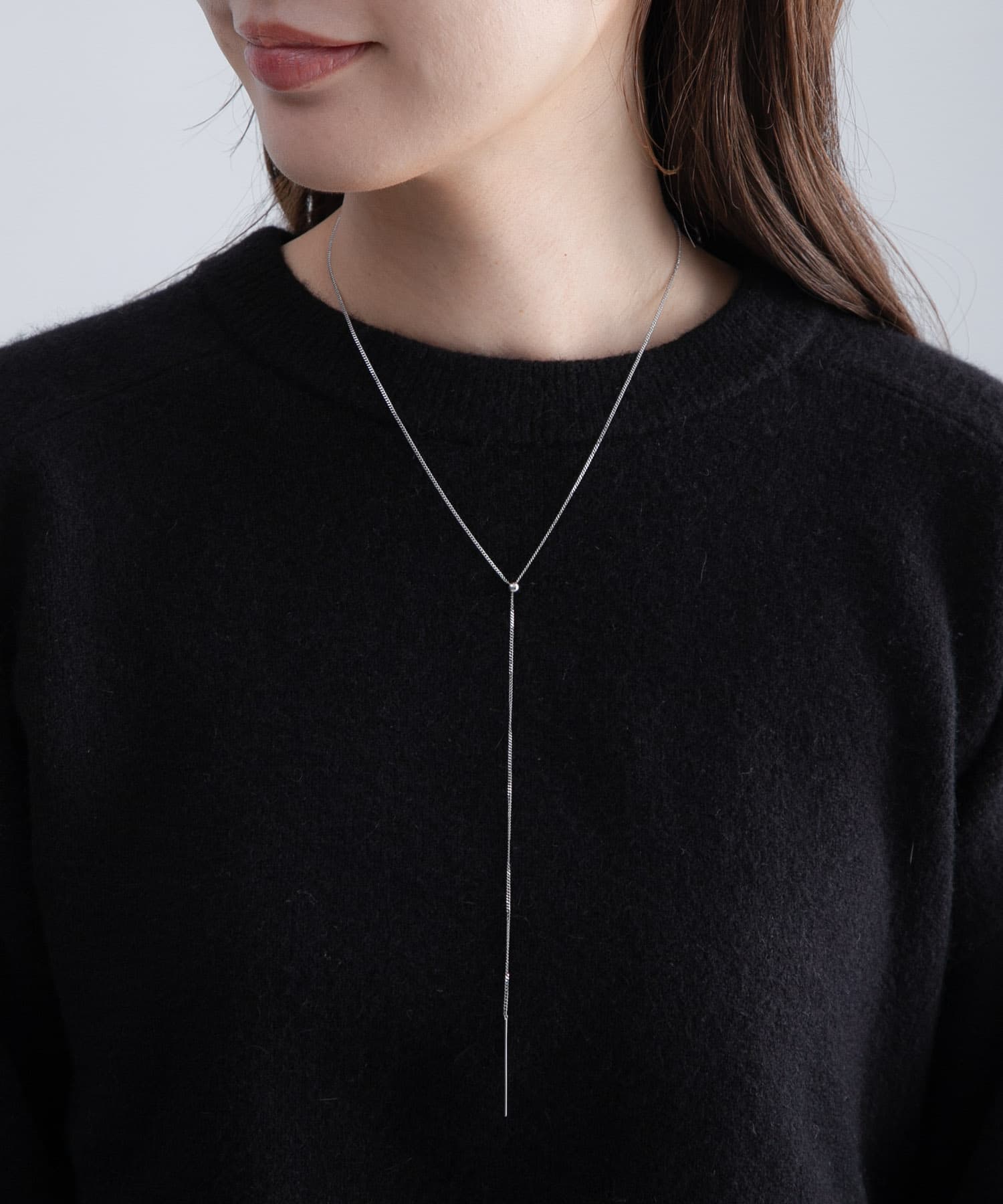ステンレスナローチェーンネックレス シルバー One