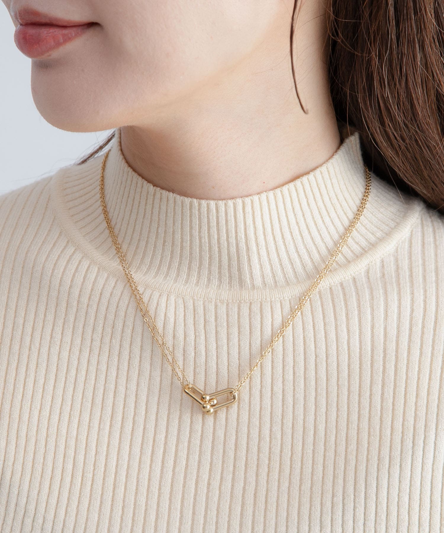 ステンレスボーントップネックレス(One シルバー): アクセサリー