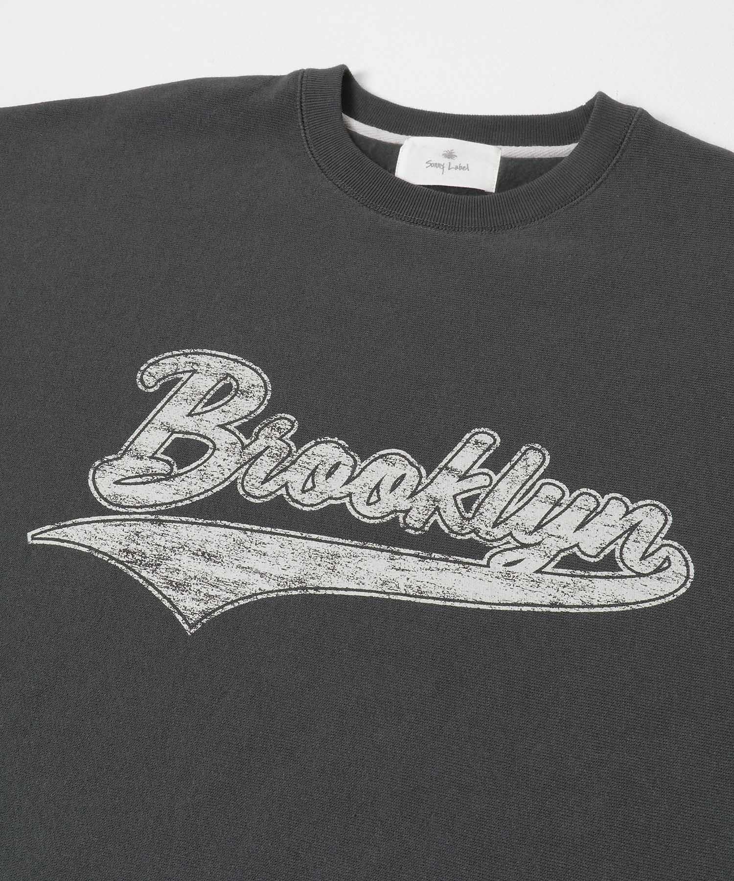 裏起毛プリントスウェットプルオーバー チャコール M