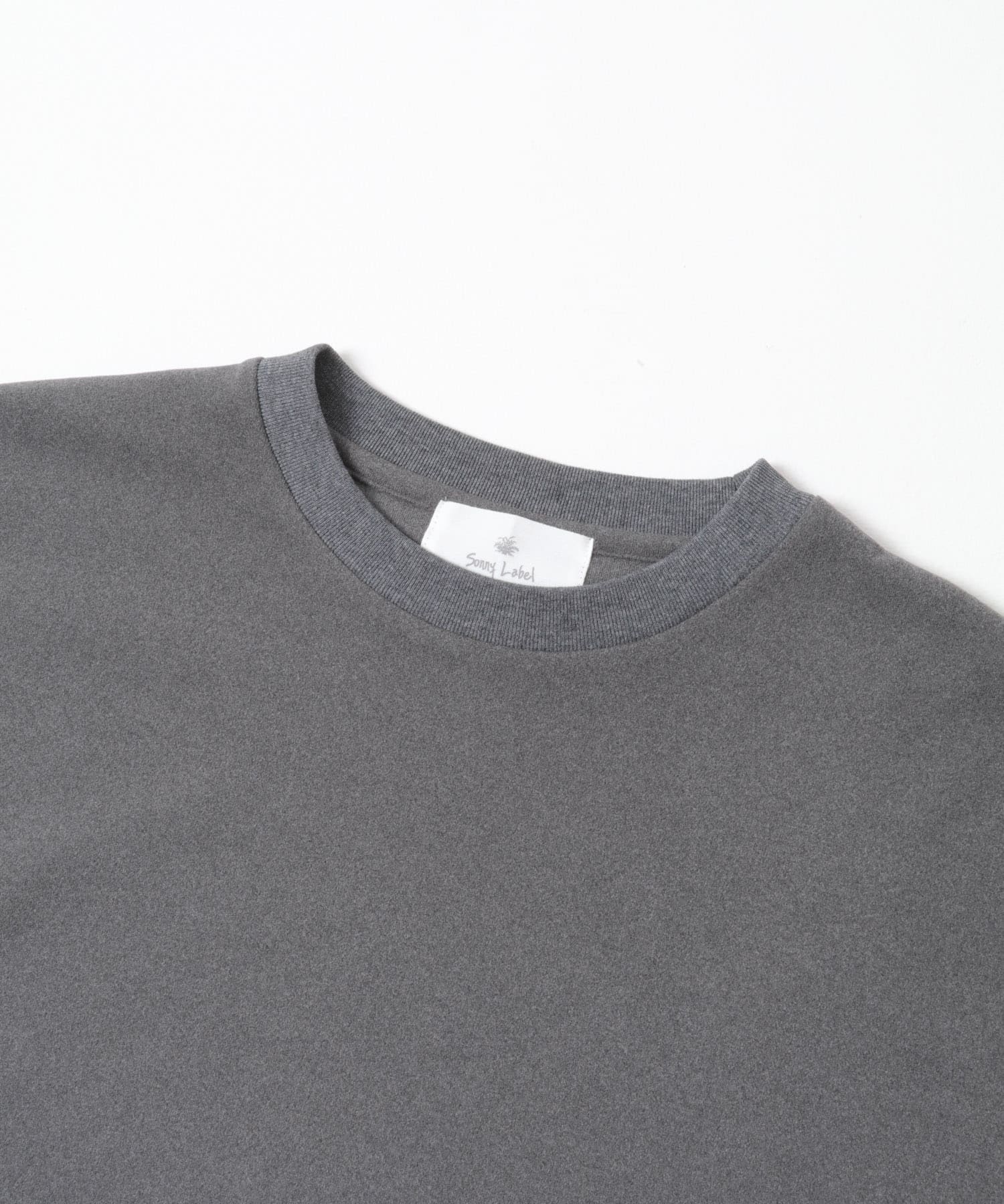 ふわもちストレッチロングスリーブTEE チャコール M