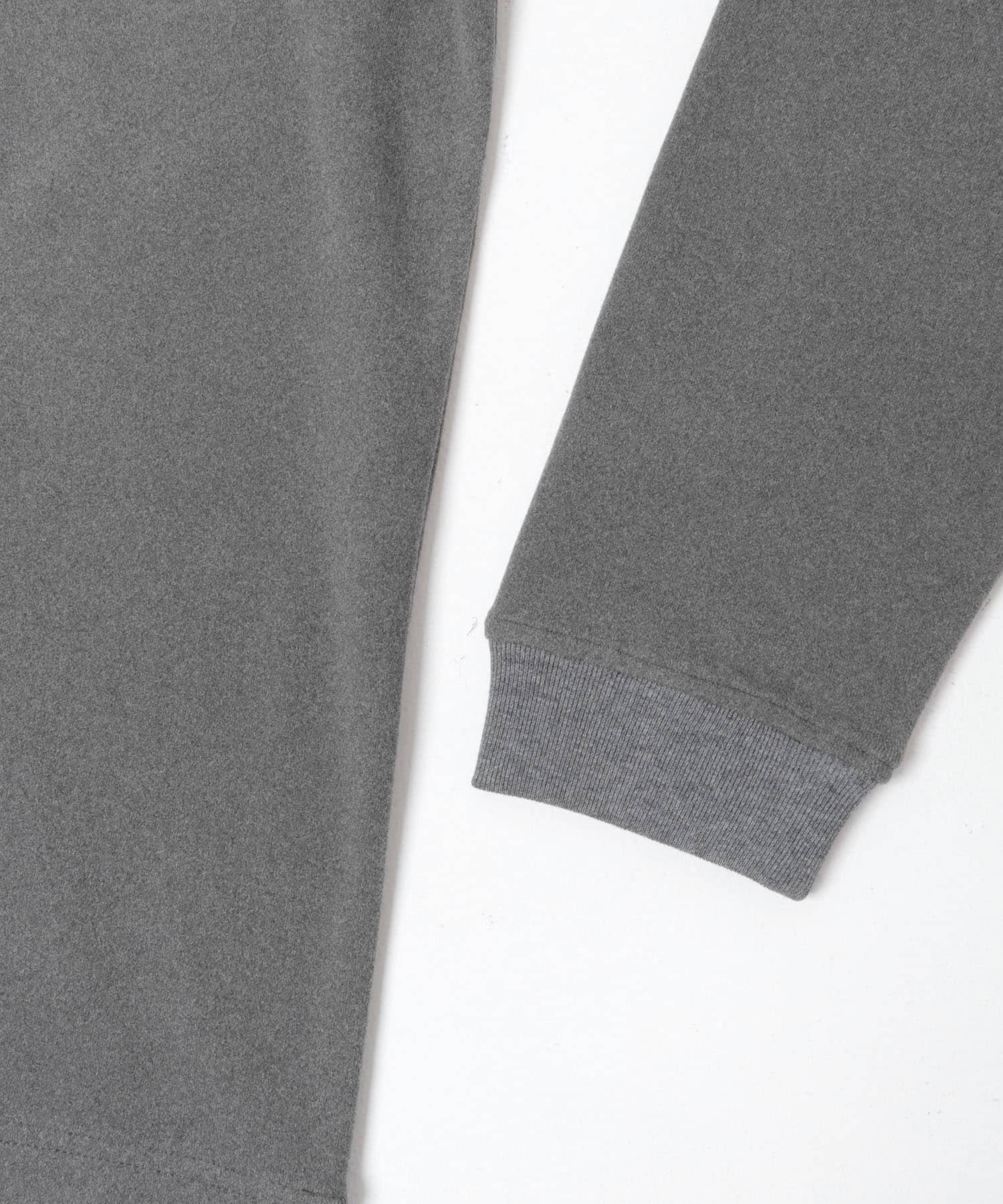 ふわもちストレッチロングスリーブTEE チャコール M