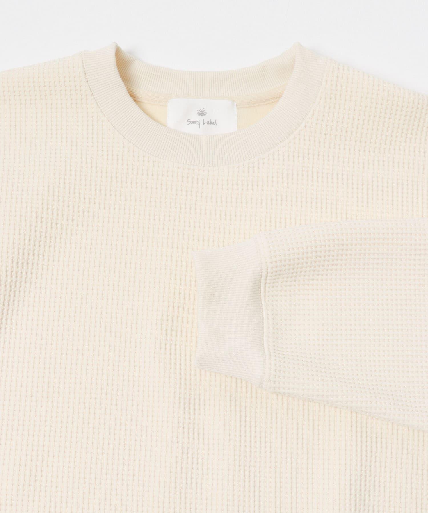 裏起毛ワッフルリラックスフィットプルオーバー オフ M