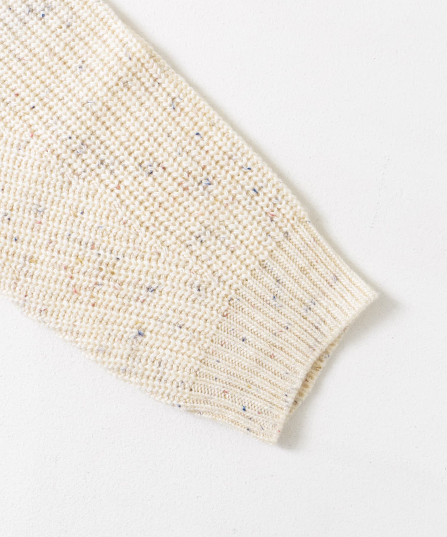 ウォッシャブルウール混クルーネックニット アイボリー M