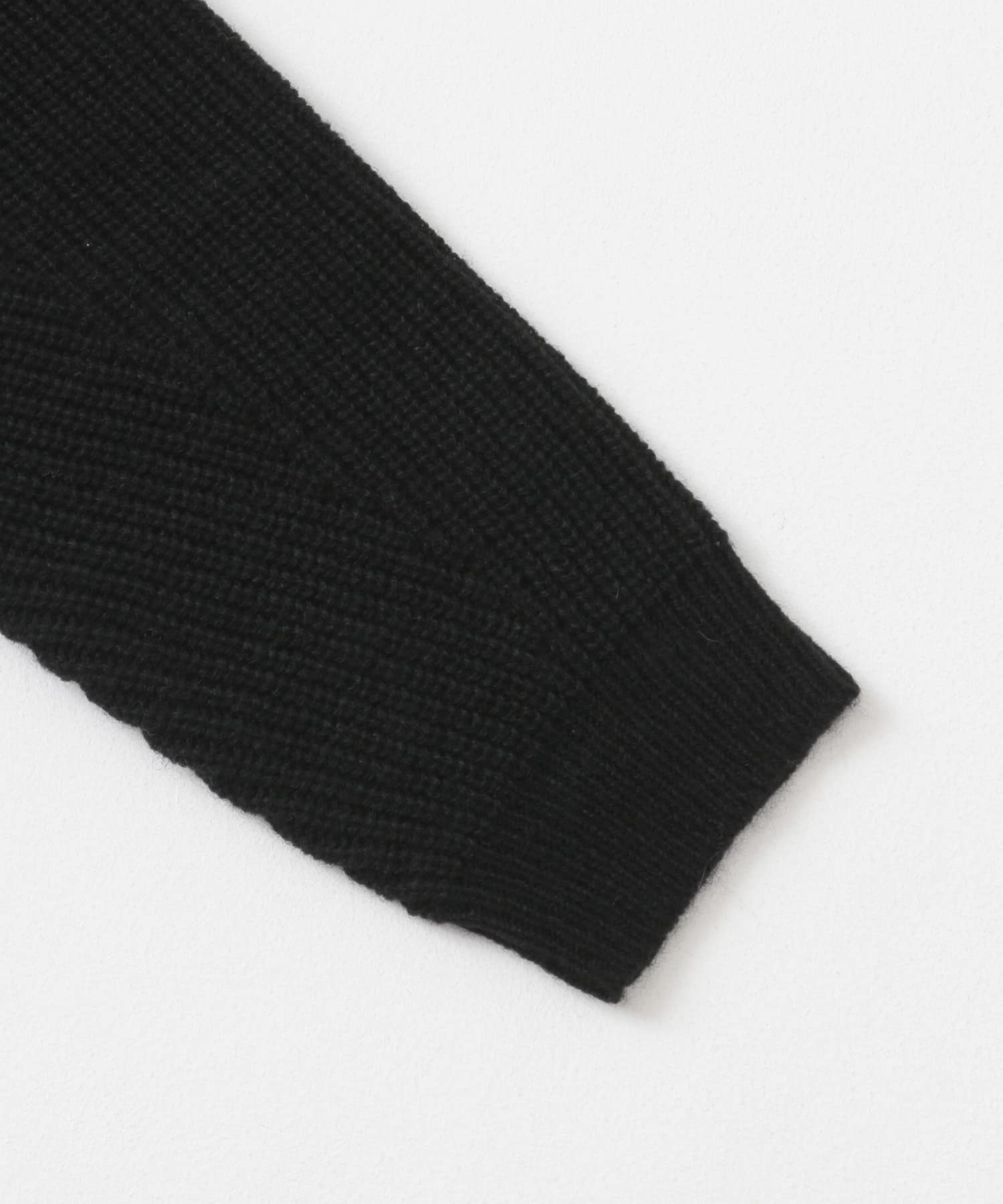 ウォッシャブルウール混クルーネックニット ブラック M