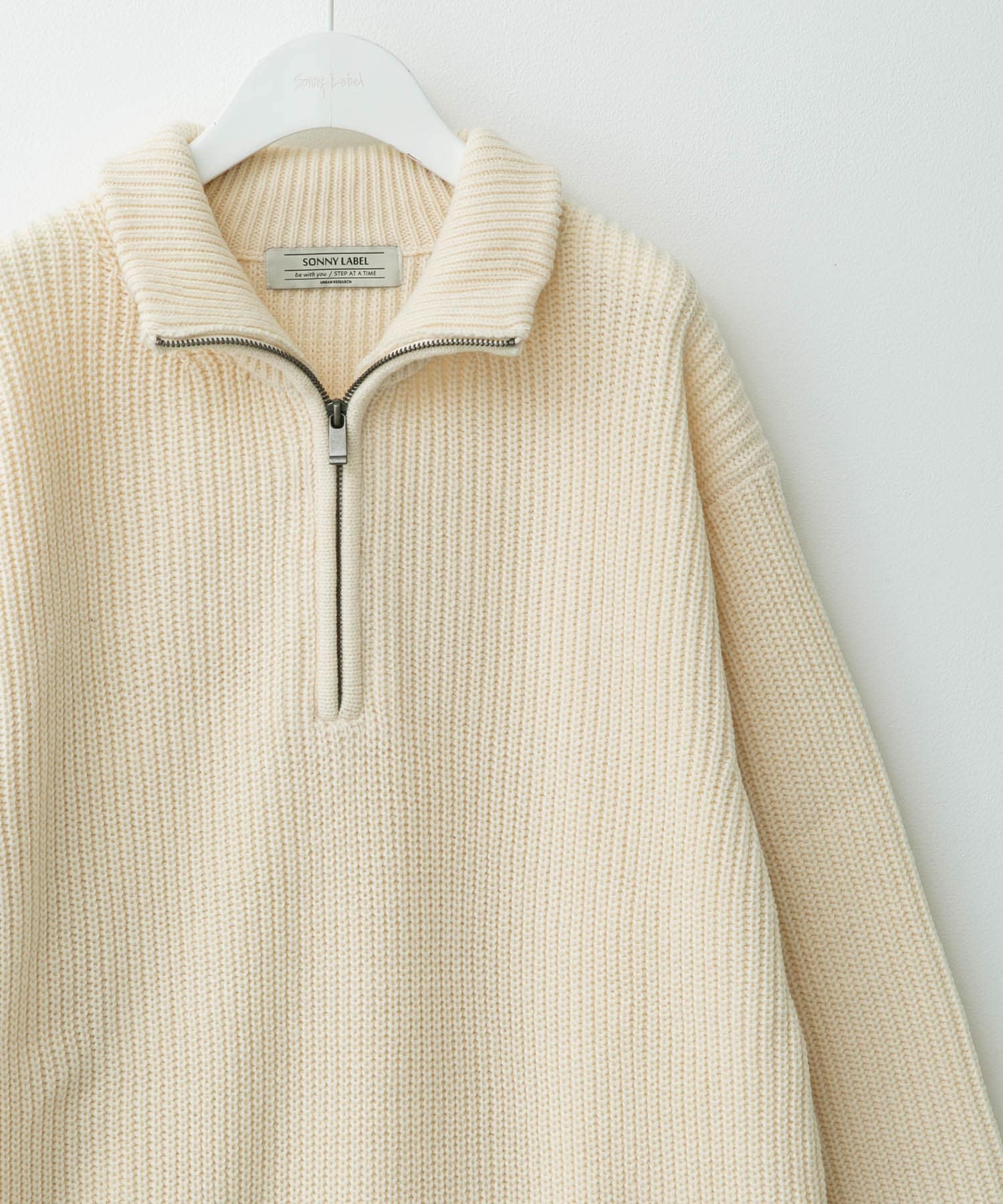 マルチサイズハーフジップニットプルオーバー オフ S