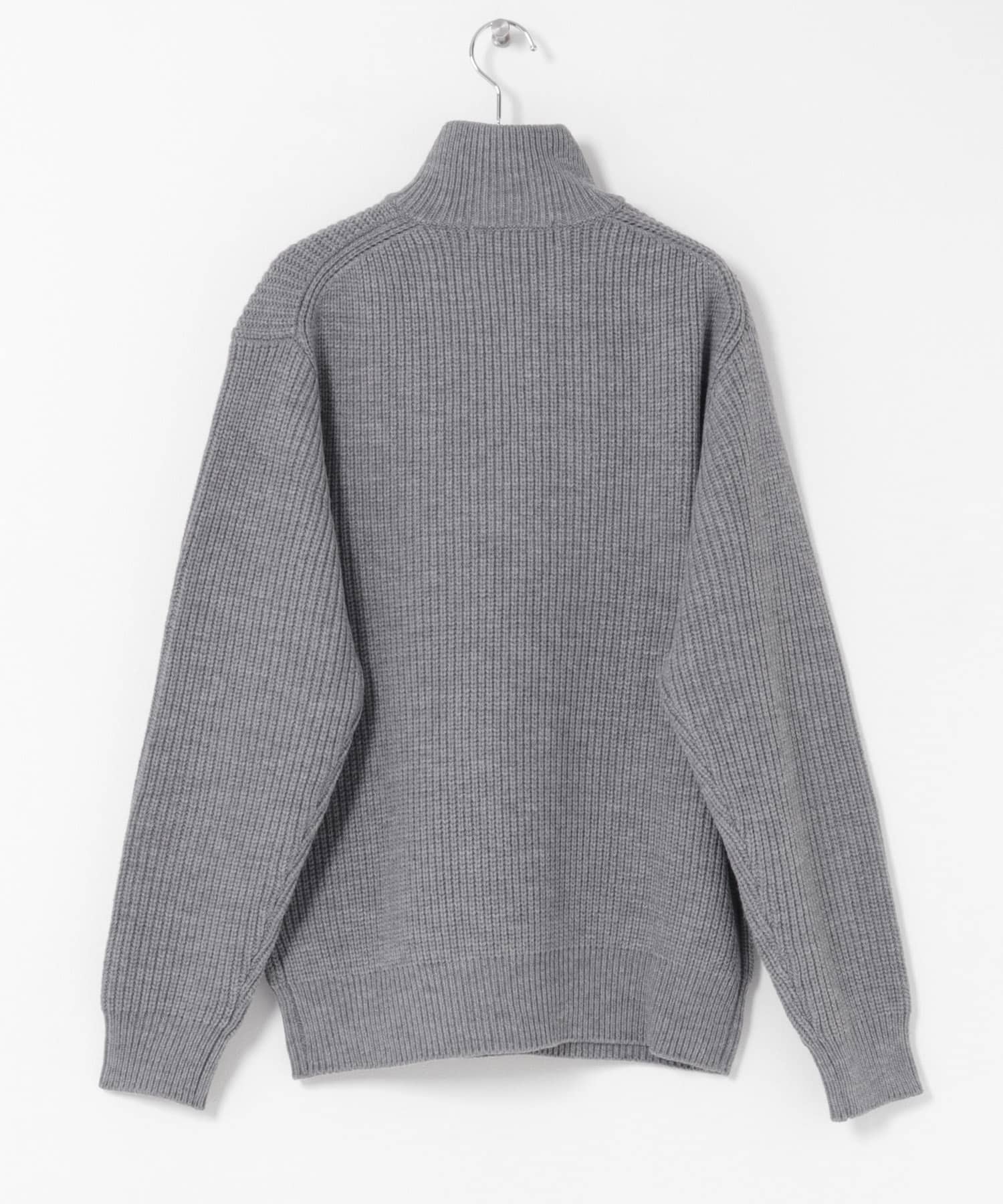 マルチサイズハーフジップニットプルオーバー グレー S