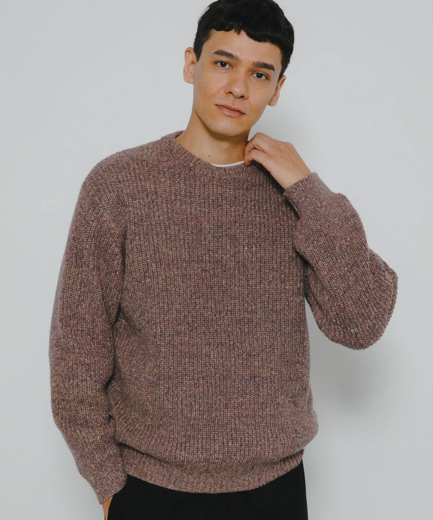 ミックスカラーニットプルオーバー