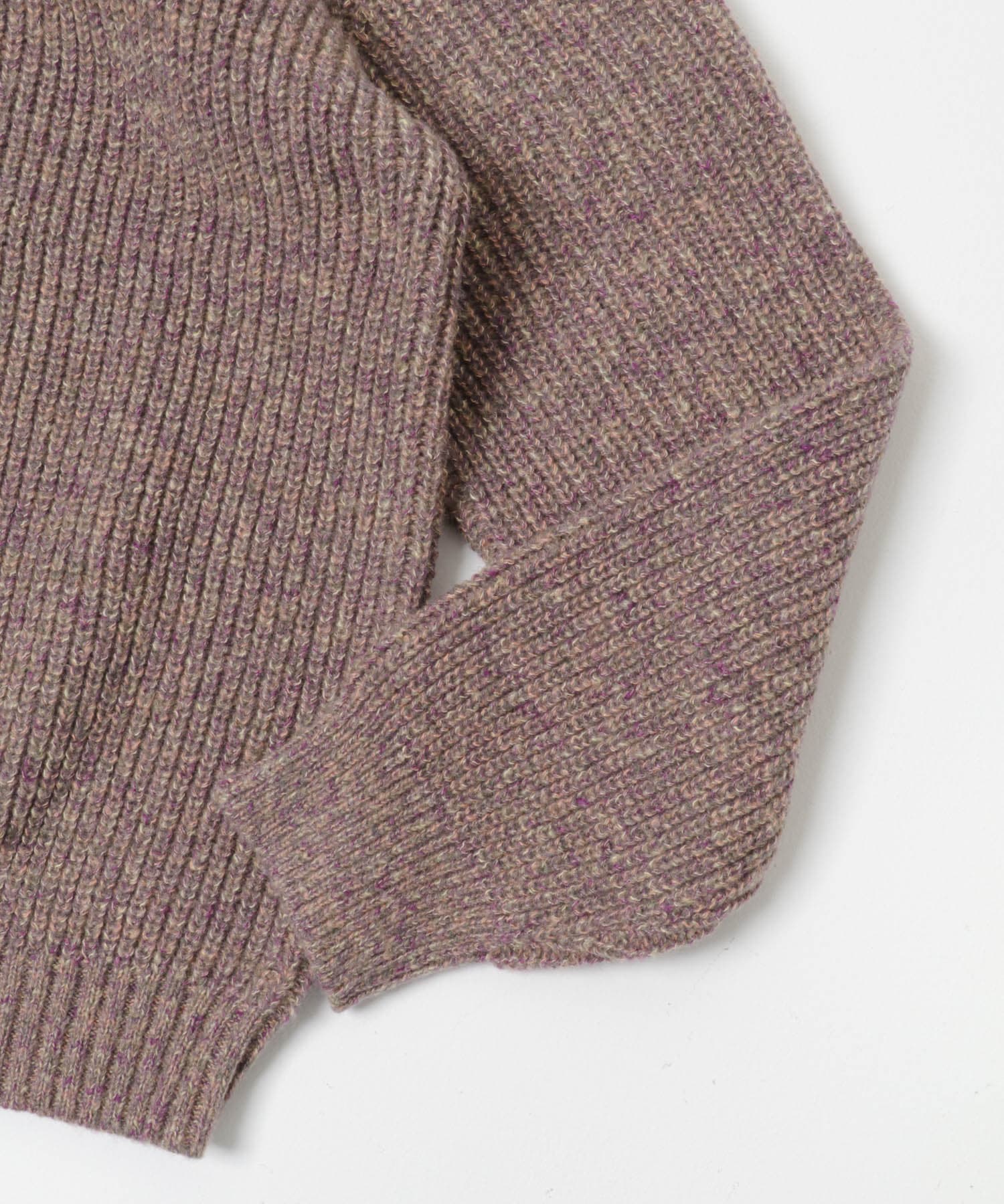 ミックスカラーニットプルオーバー ピンク系 M