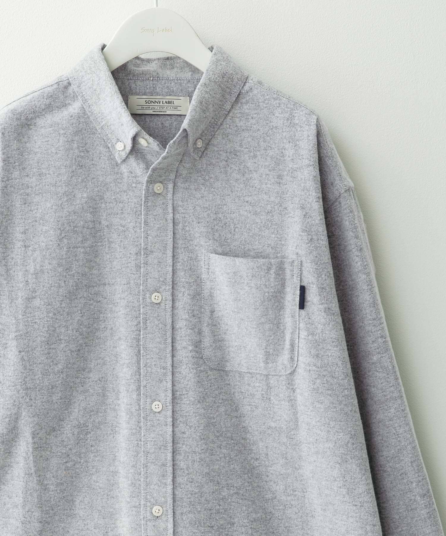 シャギーオックスボタンダウンシャツ グレー L