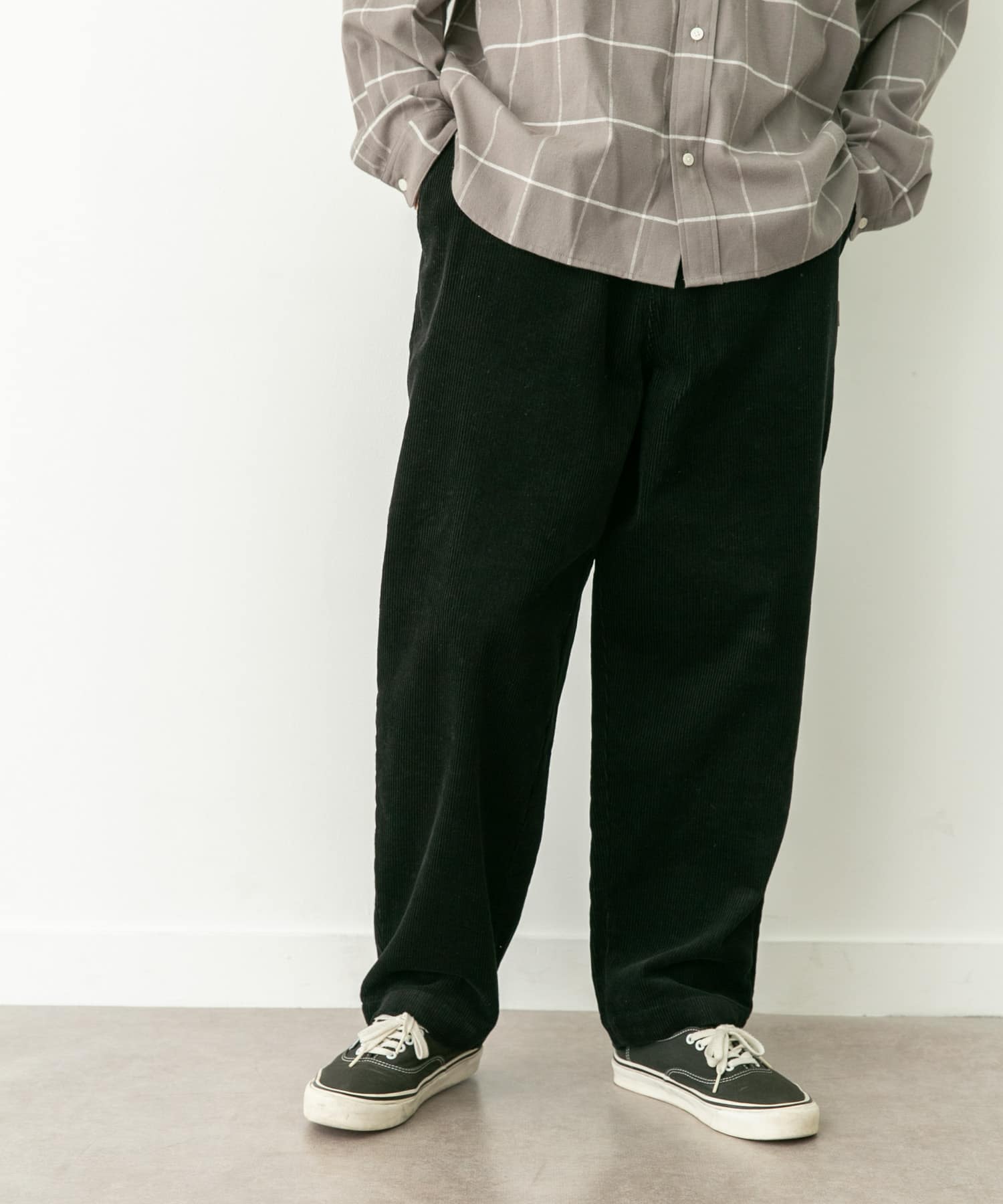 コーデュロイワイドテーパードパンツ