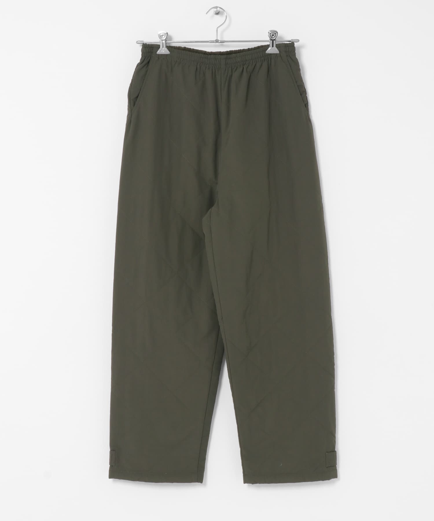 キルティング中綿イージーパンツ カーキ M