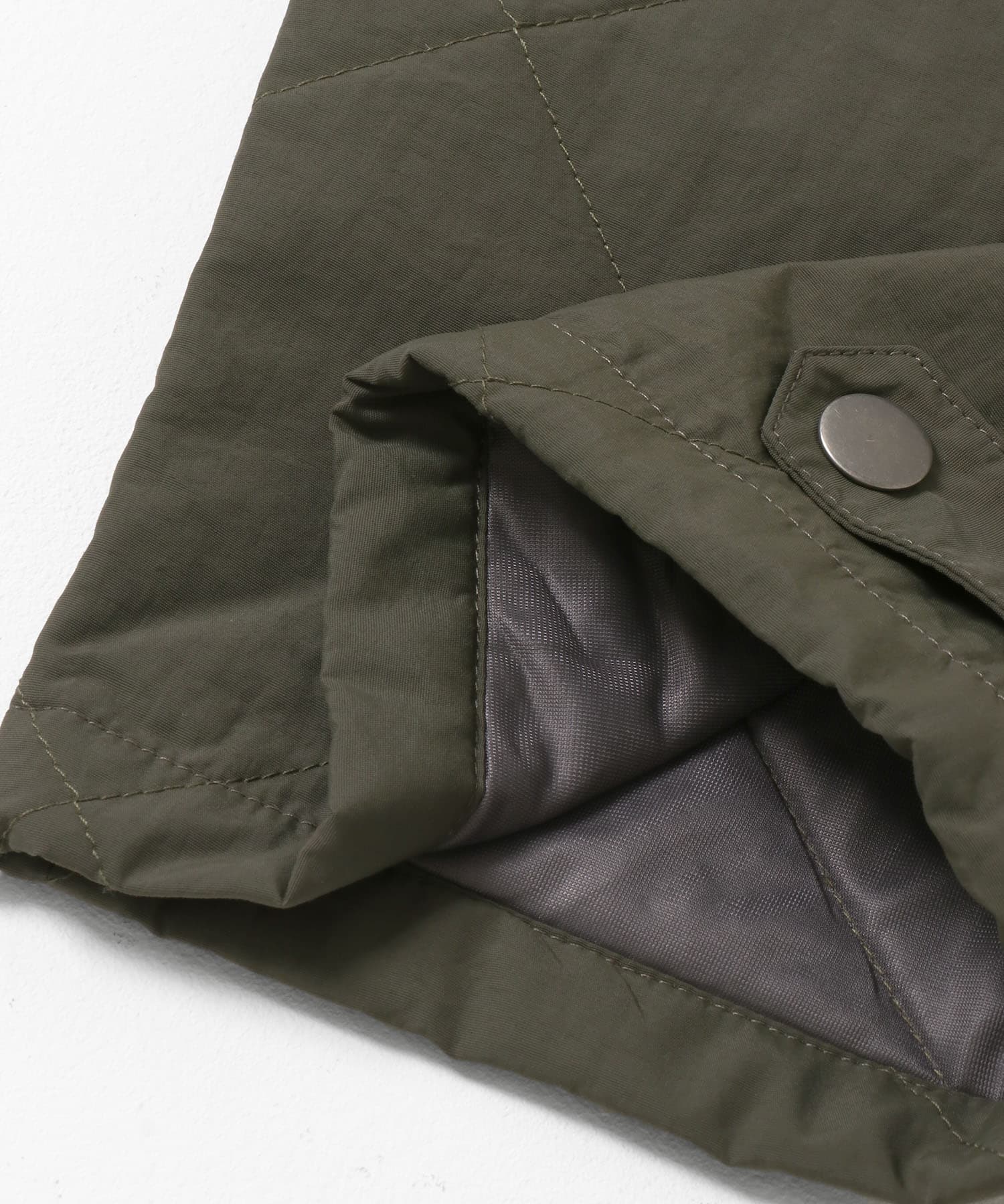 キルティング中綿イージーパンツ カーキ M