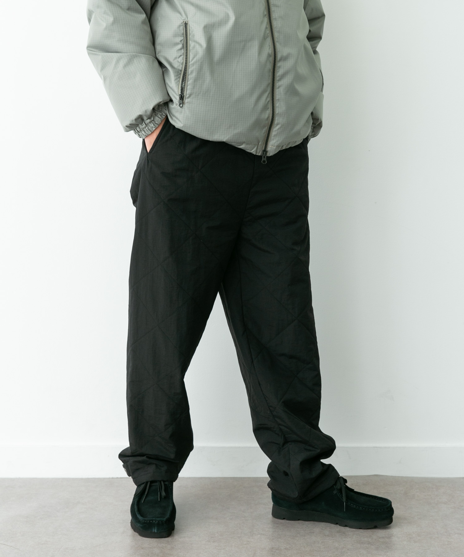 キルティング中綿イージーパンツ