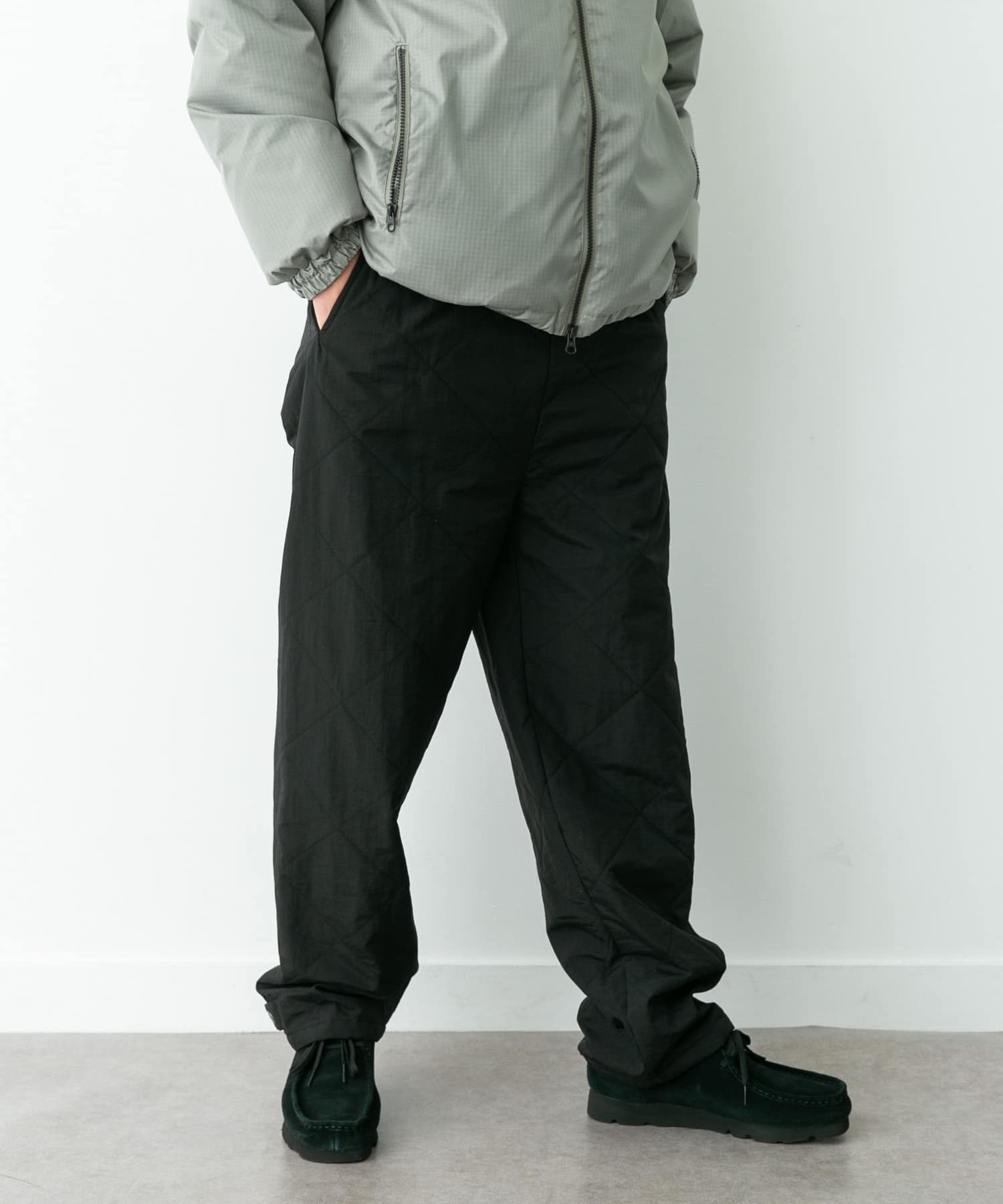 キルティング中綿イージーパンツ