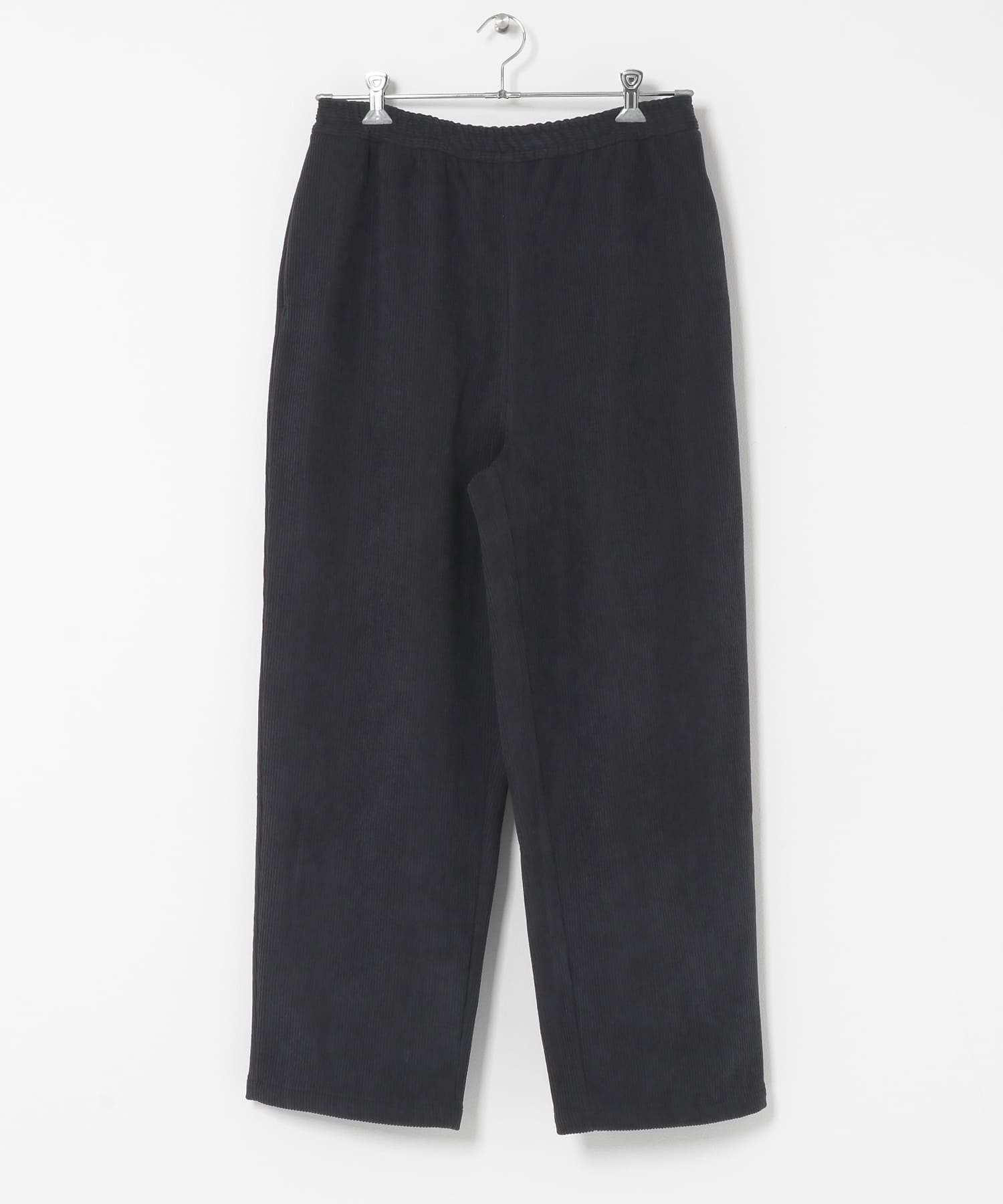 裏フリースコーデュロイワイドパンツ チャコール M