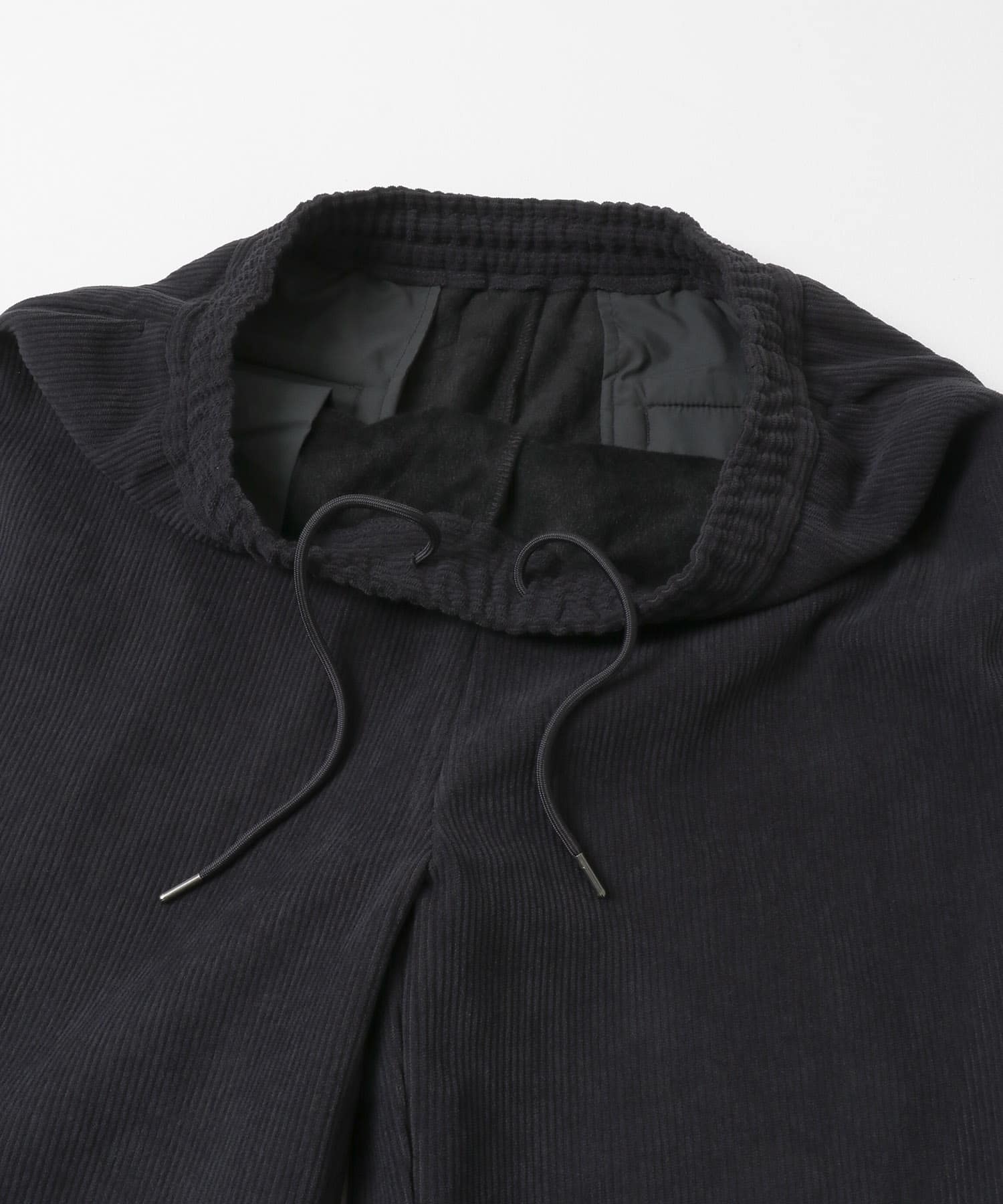 裏フリースコーデュロイワイドパンツ チャコール M