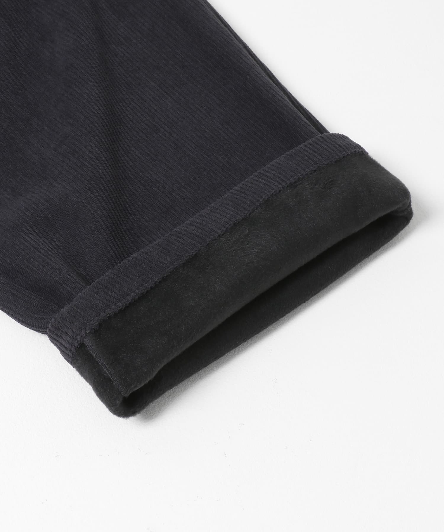 裏フリースコーデュロイワイドパンツ チャコール M