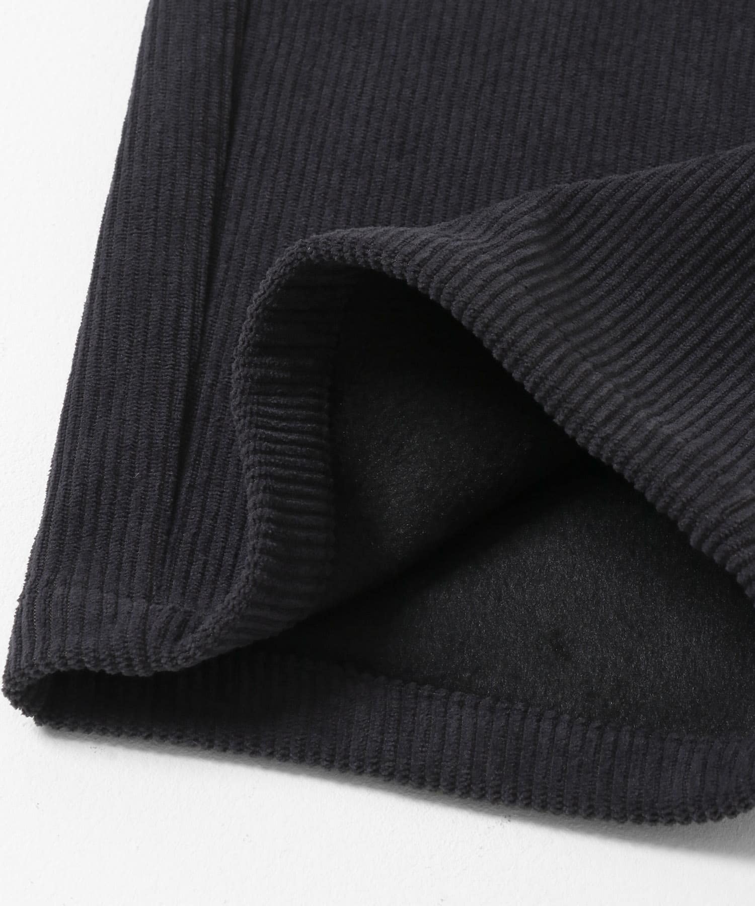 裏フリースコーデュロイワイドパンツ チャコール M