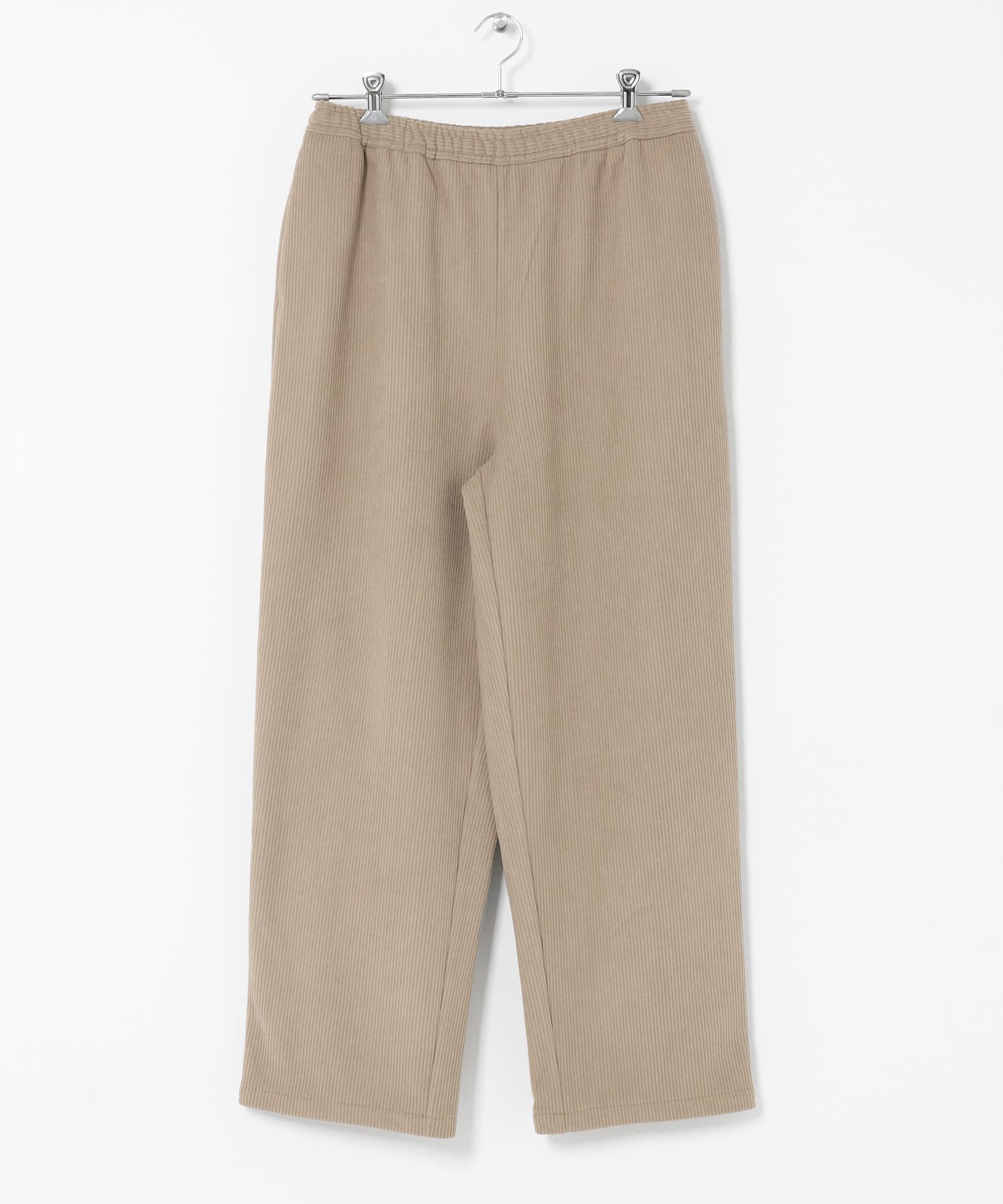 裏フリースコーデュロイワイドパンツ ベージュ M