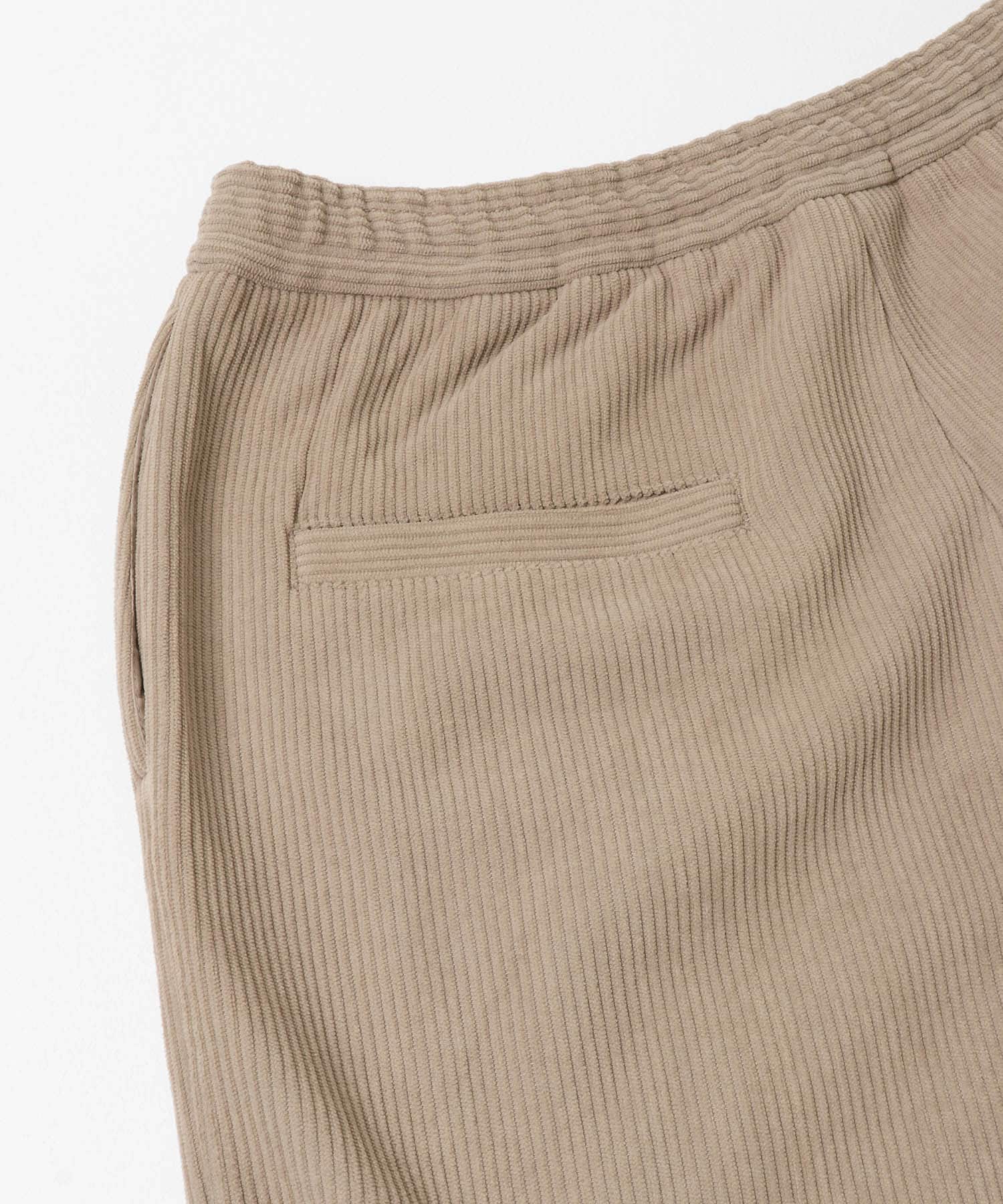 裏フリースコーデュロイワイドパンツ ベージュ M