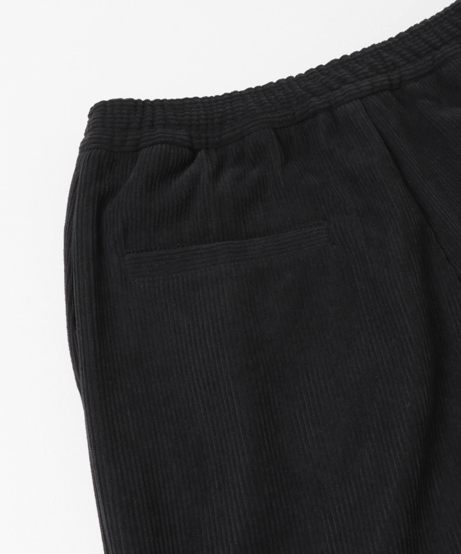 裏フリースコーデュロイワイドパンツ ブラック M