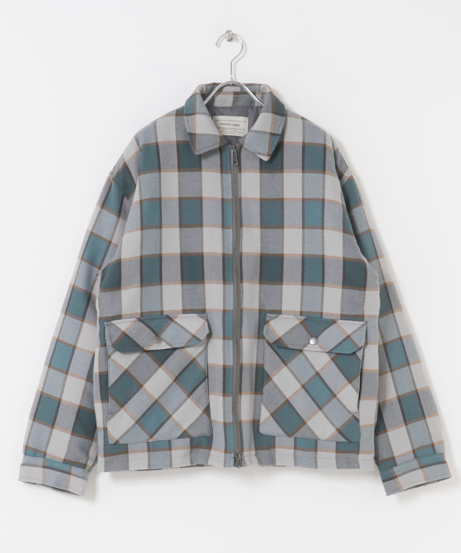 パデッドショートジップブルゾン グレー系 M