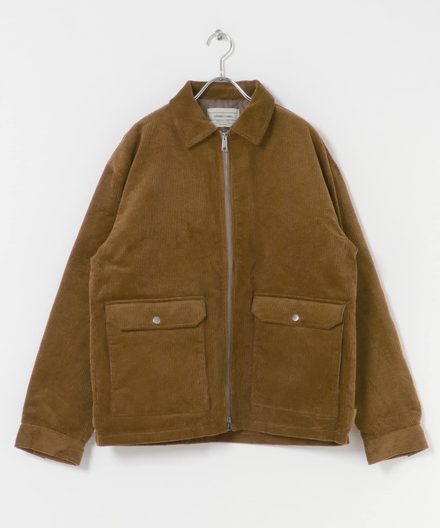 パデッドショートジップブルゾン ブラウン M