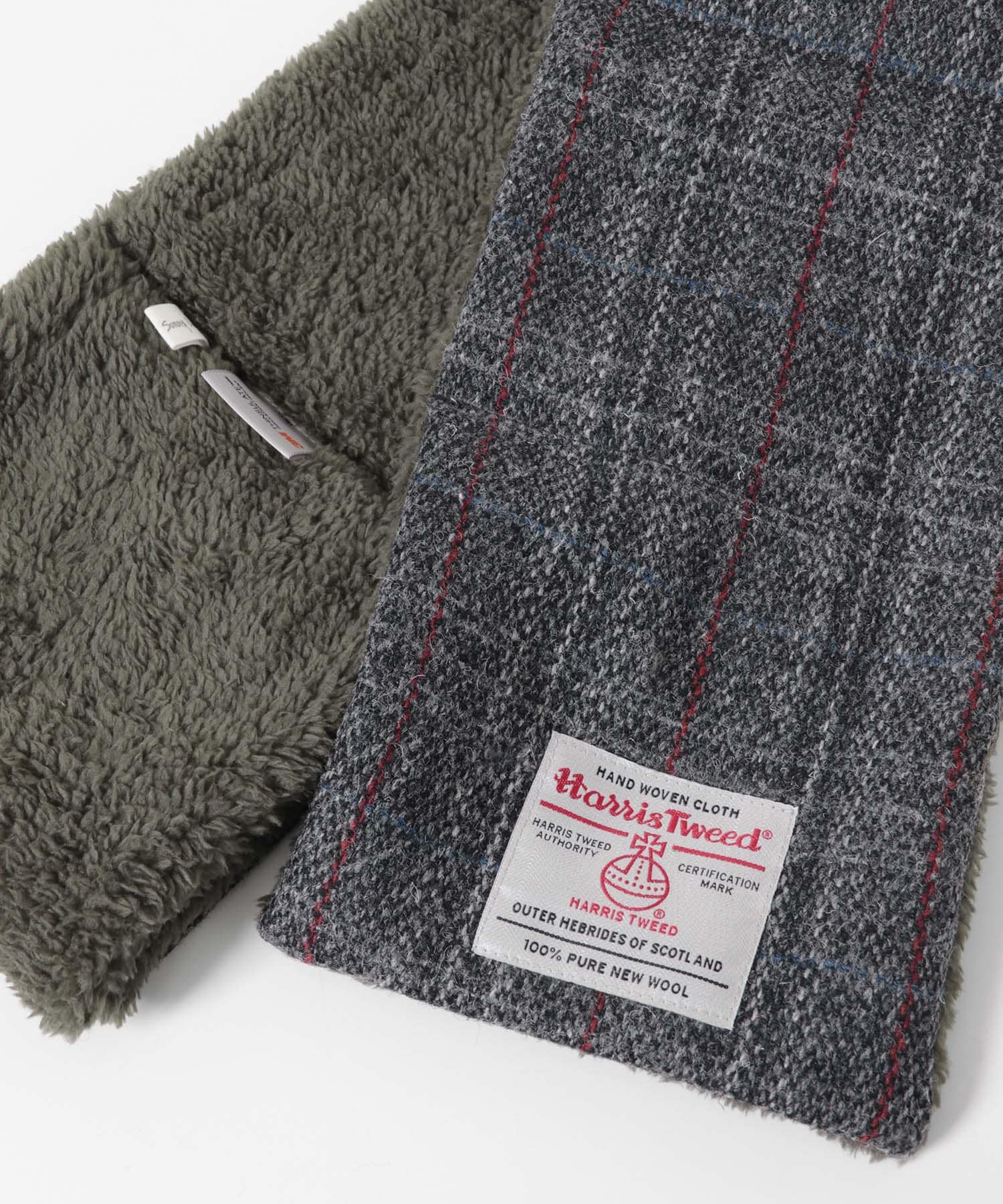 HARRIS TWEED中綿マフラー チャコール One